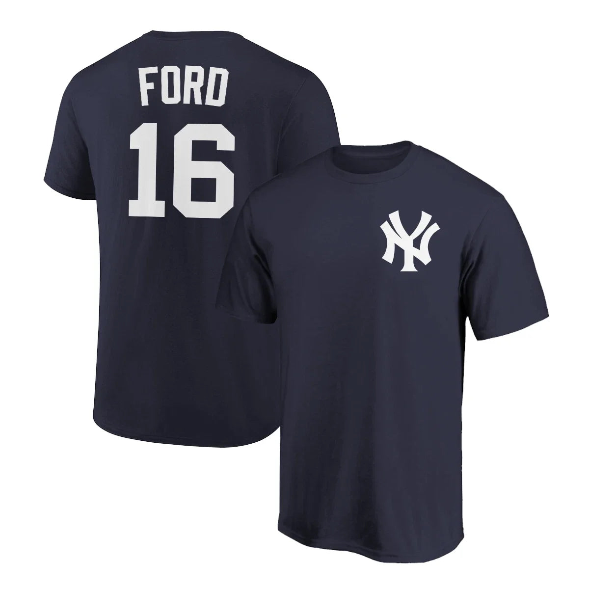 Whitey Ford T-Shirt New York Yankees Player Name and Number Soft Jersey Tee Unisex T-shirt, Sweatshirt, Hoodie, Long Sleeve Tee - T-Shirt, Sweatshirt, Hoodie