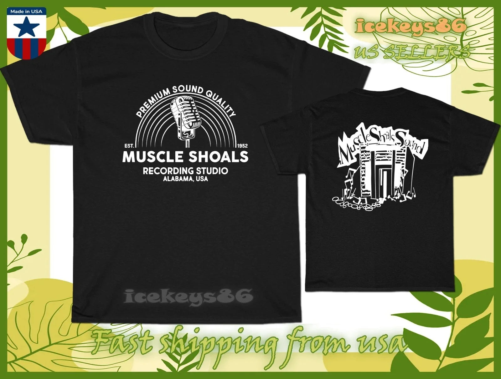 New Muscle Shoals Music Studio Logo Men's T-Shirt American Size Cool T-Shirt Unisex T-shirt, Sweatshirt, Hoodie, Long Sleeve Tee - T-Shirt, Sweatshirt, Hoodie