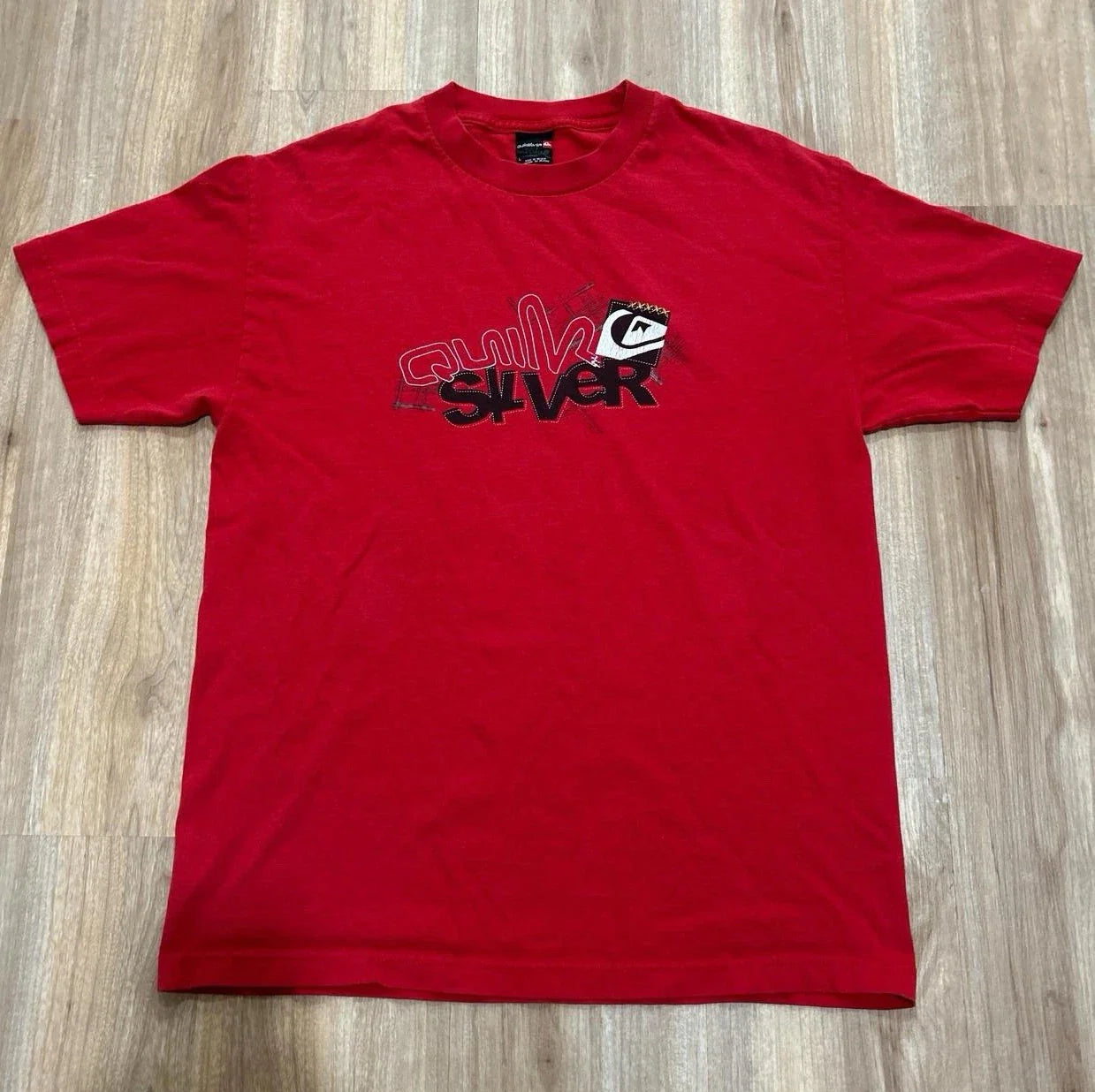 Y2K Quicksilver Mens Red Graphic Short Sleeve Unisex T-shirt, Sweatshirt, Hoodie, Long Sleeve Tee - T-Shirt, Sweatshirt, Hoodie