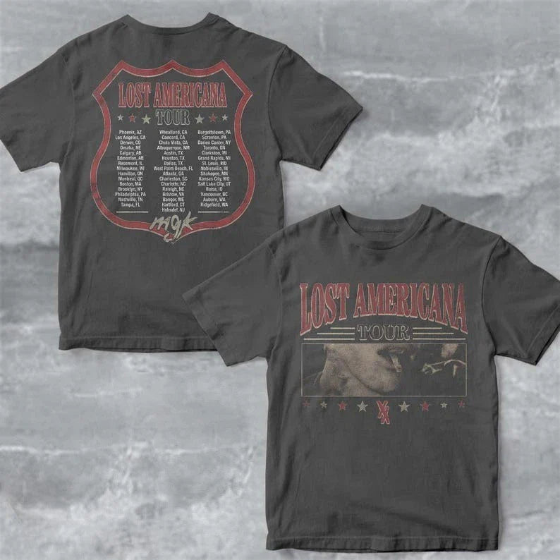 Machine Gun Kelly MGK Lost Americana Tour 2025 2026 Merch Smoking T shirt Unisex T-shirt, Sweatshirt, Hoodie, Long Sleeve Tee - T-Shirt, Sweatshirt, Hoodie