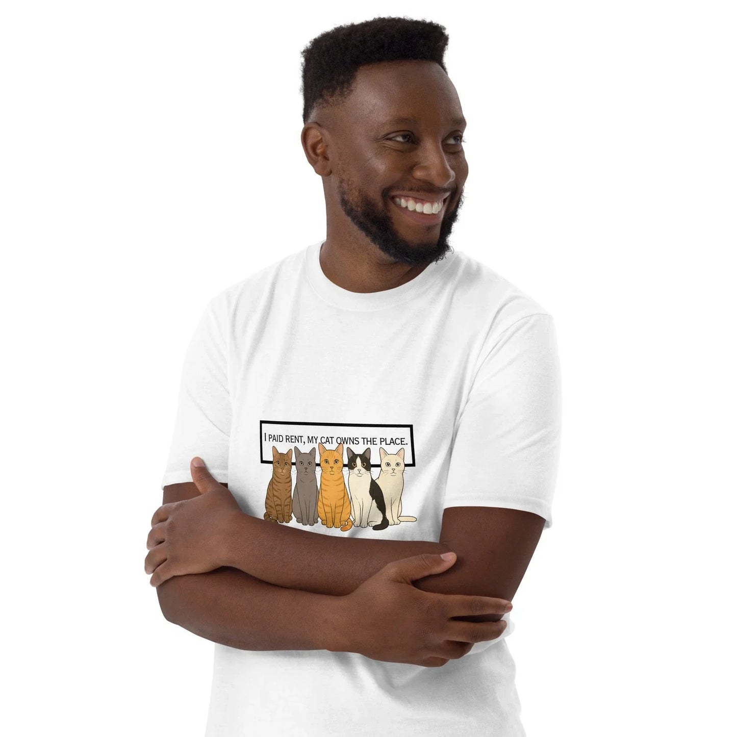 I Paid Rent My Cat Owns Place T-Shirt | Funny Cat Lover Tee | Sarcastic Shirt Unisex T-shirt, Sweatshirt, Hoodie, Long Sleeve Tee - T-Shirt, Sweatshirt, Hoodie