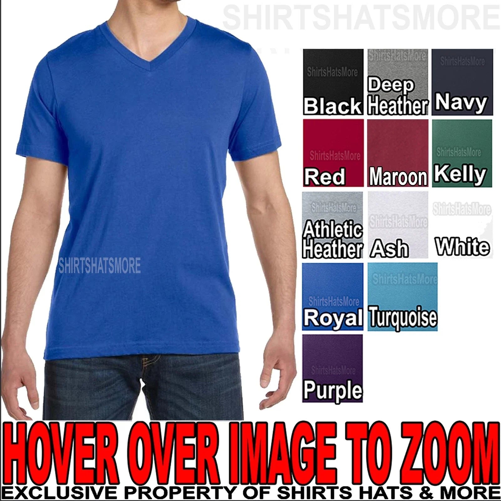 Canvas Mens V-Neck T-Shirt 100% Preshrunk Combed Ringspun Soft Cotton XS-2XL NEW Unisex T-shirt, Sweatshirt, Hoodie, Long Sleeve Tee - T-Shirt, Sweatshirt, Hoodie