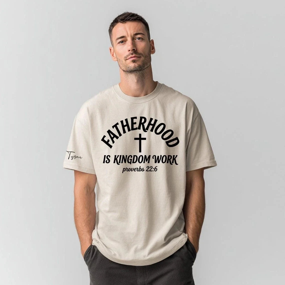 Custom Name Bible Verse Fatherhood Shirt Fathers Day Gifts Christian Dad Shirt Unisex T-shirt, Sweatshirt, Hoodie, Long Sleeve Tee - T-Shirt, Sweatshirt, Hoodie
