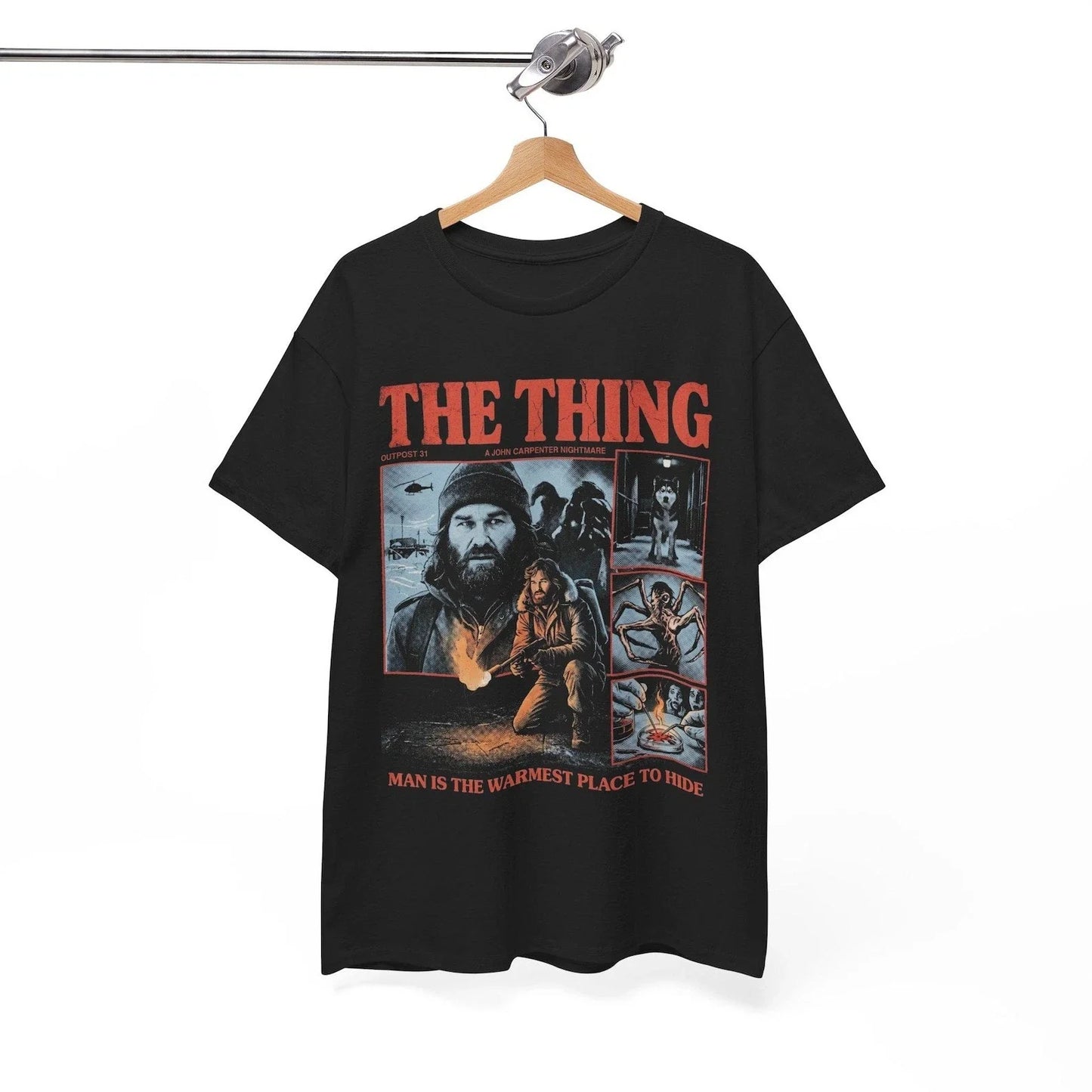 The Thing Movie Shirt, 80s Sci Fi Horror Tee, MacReady Film Lover Gift Unisex T-shirt, Sweatshirt, Hoodie, Long Sleeve Tee - T-Shirt, Sweatshirt, Hoodie