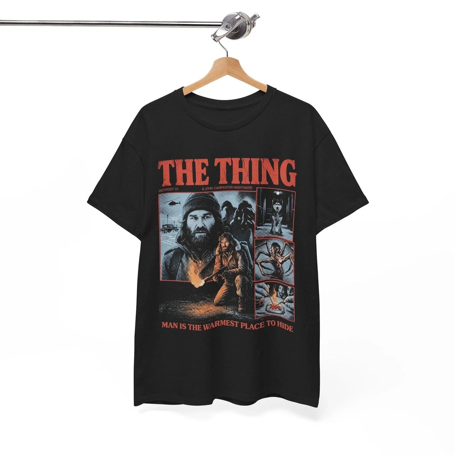 The Thing Movie Shirt, 80s Sci Fi Horror Tee, MacReady Film Lover Gift Unisex T-shirt, Sweatshirt, Hoodie, Long Sleeve Tee - T-Shirt, Sweatshirt, Hoodie