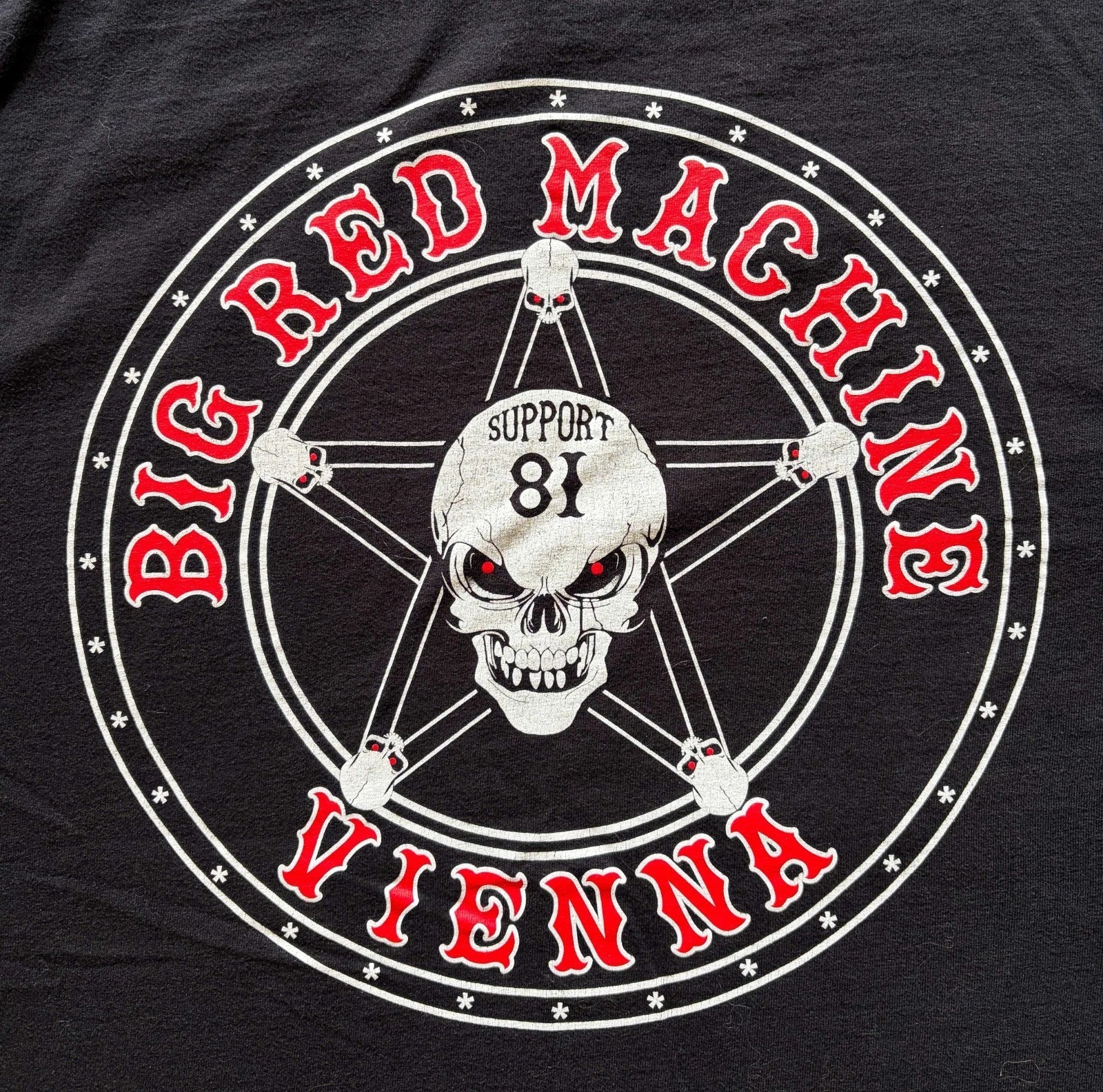 rare HELLS ANGELS VIENNA AUSTRIA Shirt Big Red Machine Support 81 White Biker Unisex T-shirt, Sweatshirt, Hoodie, Long Sleeve Tee - T-Shirt, Sweatshirt, Hoodie