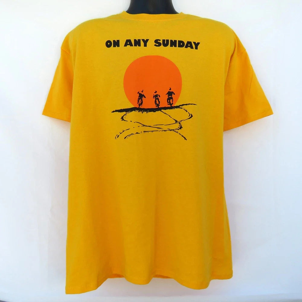 new ON ANY SUNDAY MOVIE POSTER T-SHIRT STEVE McQUEEN FILM MOTORCYCLE MOTOCROSS Unisex T-shirt, Sweatshirt, Hoodie, Long Sleeve Tee - T-Shirt, Sweatshirt, Hoodie