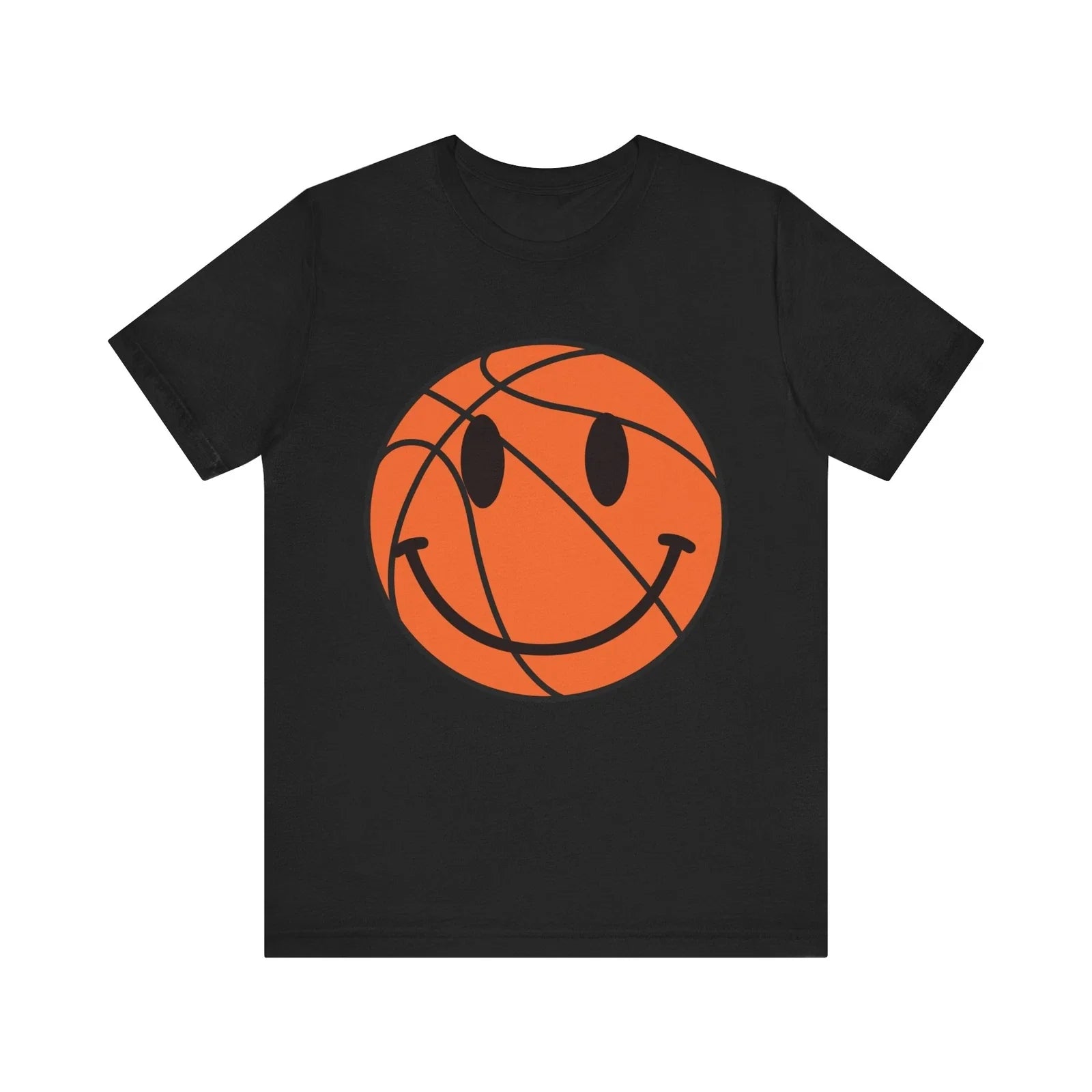 Basketball Happy Face Design - Trendy Sports Graphic for Basketball Lovers Unisex T-shirt, Sweatshirt, Hoodie, Long Sleeve Tee - T-Shirt, Sweatshirt, Hoodie