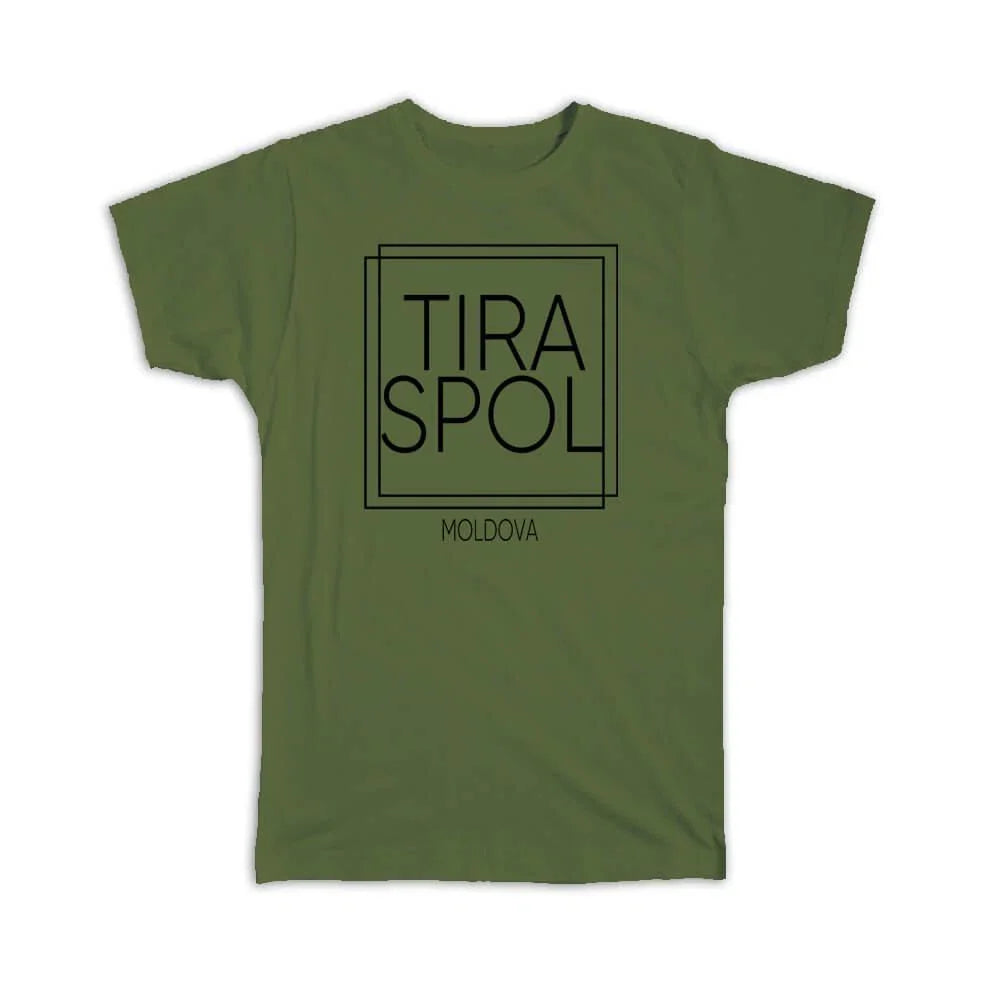 Gift T-Shirt : TIRASPOL Moldova Square Modern Minimalist Font Unisex T-shirt, Sweatshirt, Hoodie, Long Sleeve Tee - T-Shirt, Sweatshirt, Hoodie