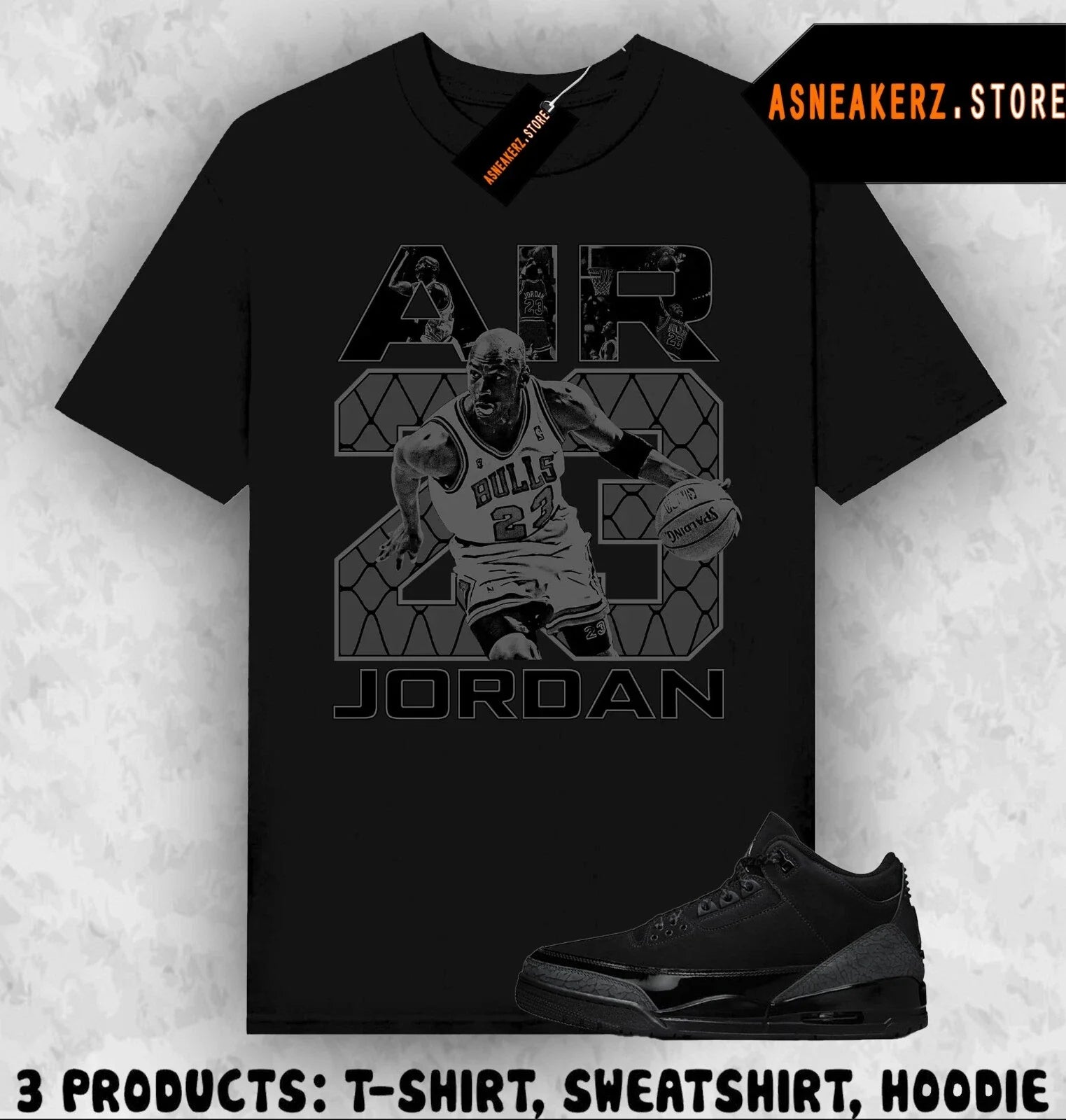Tee Shirt Matching AJ 3 Black Cat 2025 Match Sneaker Vintage Air MJ 23 T-Shirt Unisex T-shirt, Sweatshirt, Hoodie, Long Sleeve Tee - T-Shirt, Sweatshirt, Hoodie