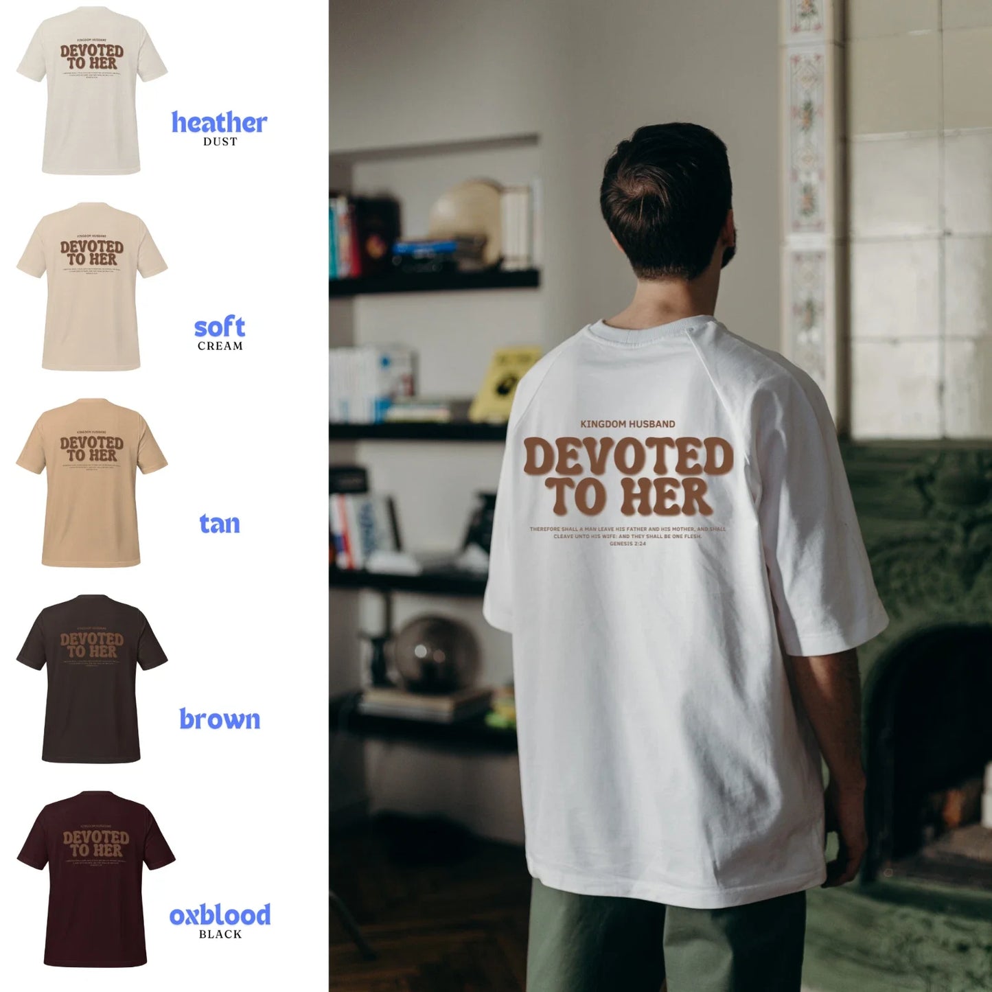 Kingdom Husband TShirt Aesthetic Christian Apparel Neutral Brown Shirt Men Unisex T-shirt, Sweatshirt, Hoodie, Long Sleeve Tee - T-Shirt, Sweatshirt, Hoodie