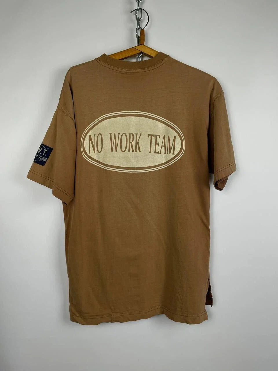 NO WORK TEAM NWT vintage distressed faded t-shirt brown y2k rare Large Unisex T-shirt, Sweatshirt, Hoodie, Long Sleeve Tee - T-Shirt, Sweatshirt, Hoodie