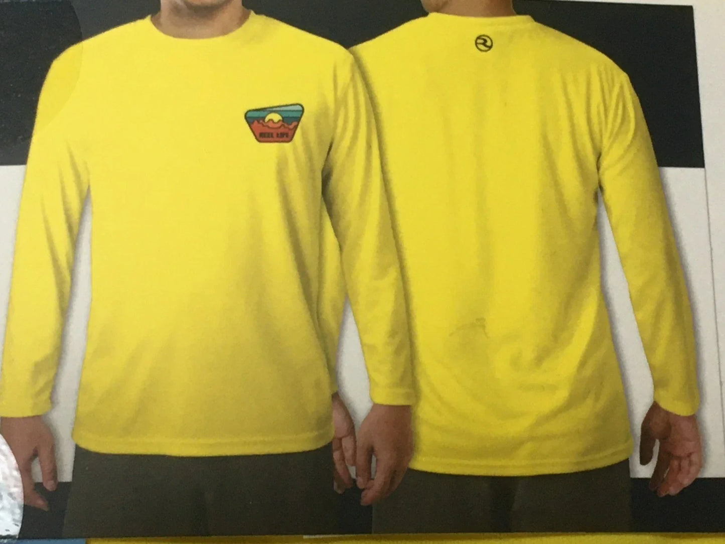Reel Life Mens Large Jax Beach Long Sleeve UV T-Shirt - Yellow Unisex T-shirt, Sweatshirt, Hoodie, Long Sleeve Tee - T-Shirt, Sweatshirt, Hoodie