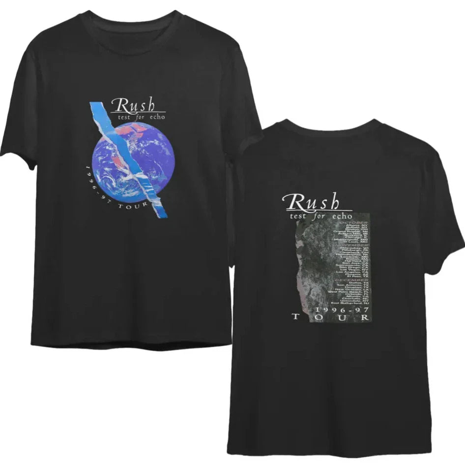 Rush Test For Echo 1996-97 Tour T-Shirt Double Sided Unisex T-shirt, Sweatshirt, Hoodie, Long Sleeve Tee - T-Shirt, Sweatshirt, Hoodie