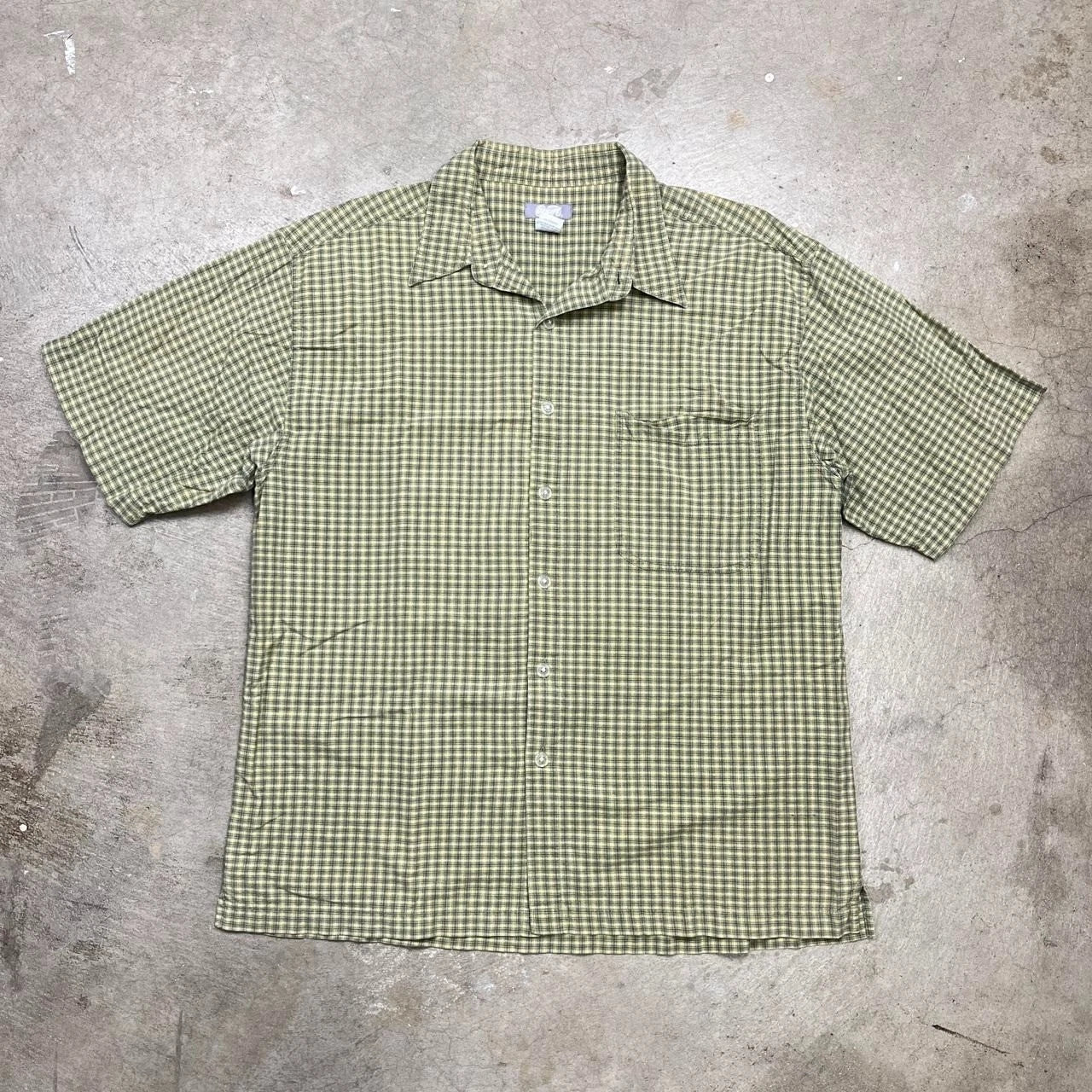 Vintage Utility Y2k Yellow plaid button up shirt large Unisex T-shirt, Sweatshirt, Hoodie, Long Sleeve Tee - T-Shirt, Sweatshirt, Hoodie