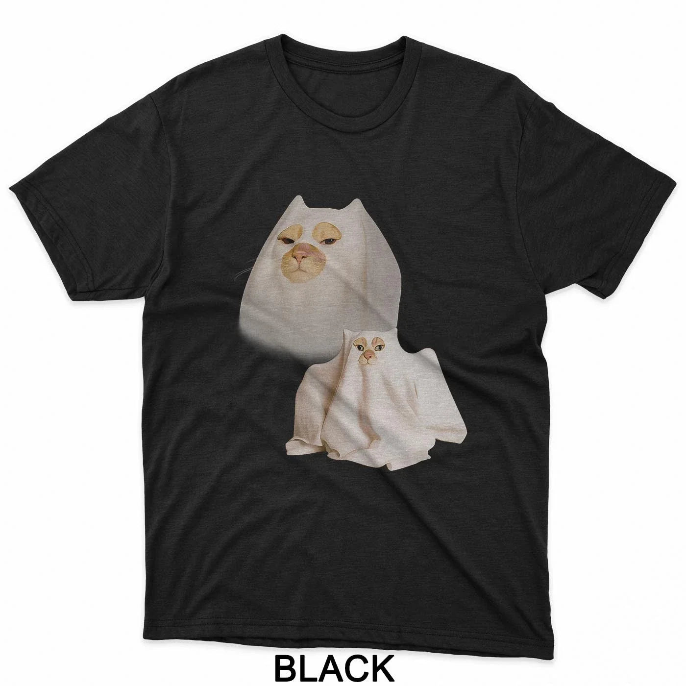 Ghost Cat Meme Funny Artwork Men Women T-Shirt Unisex T-shirt, Sweatshirt, Hoodie, Long Sleeve Tee - T-Shirt, Sweatshirt, Hoodie