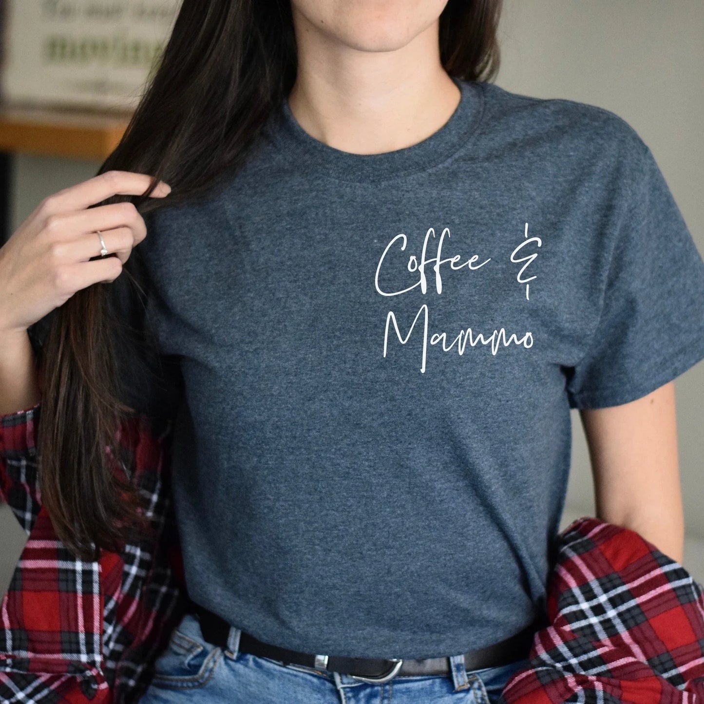 Coffee and mammo pocket Unisex T-shirt Mammo tech tee Black Navy Dark Heather Unisex T-shirt, Sweatshirt, Hoodie, Long Sleeve Tee - T-Shirt, Sweatshirt, Hoodie