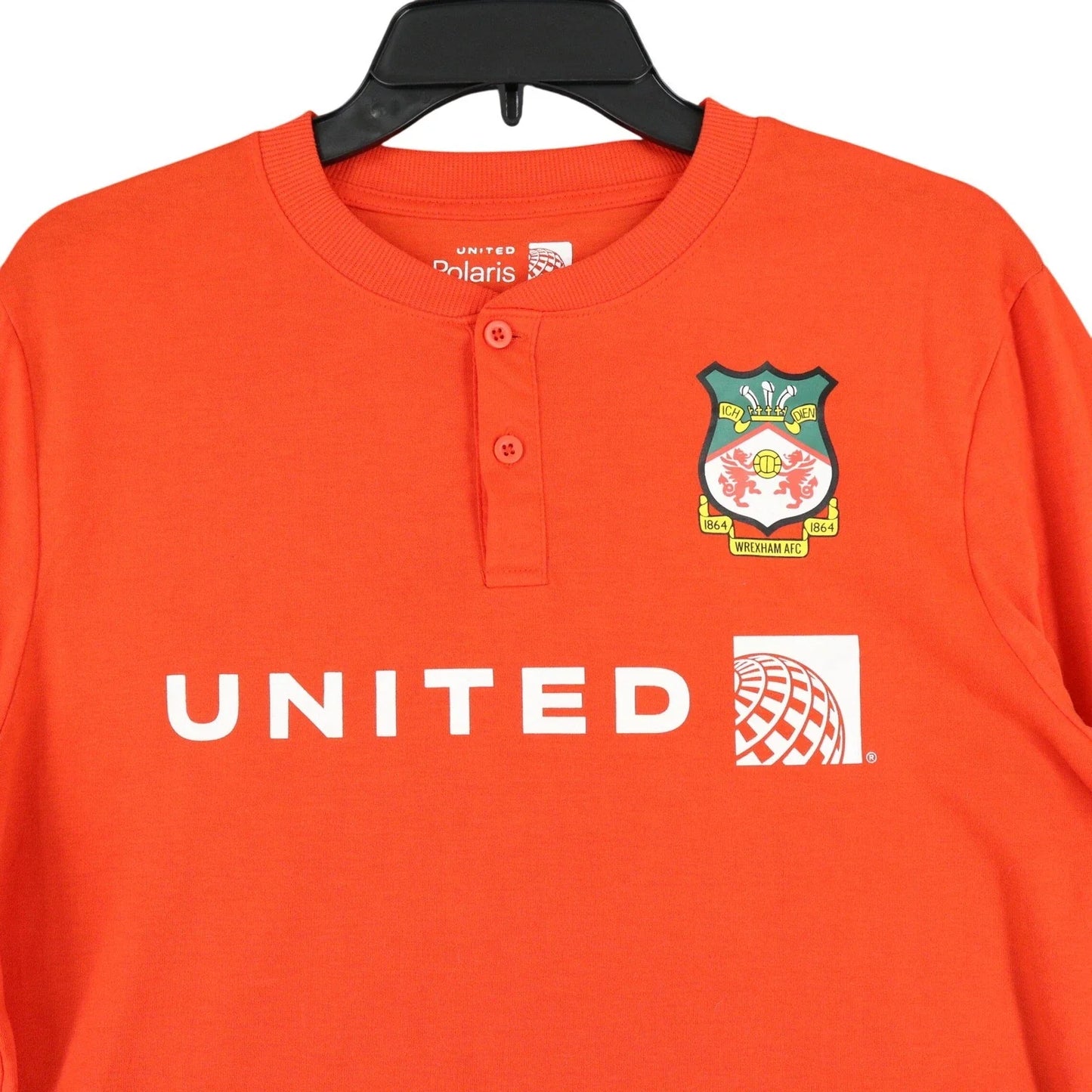 Wrexham AFC United Polaris Henley Shirt Mens S/M Soccer Long Sleeve Crest Logo Unisex T-shirt, Sweatshirt, Hoodie, Long Sleeve Tee - T-Shirt, Sweatshirt, Hoodie