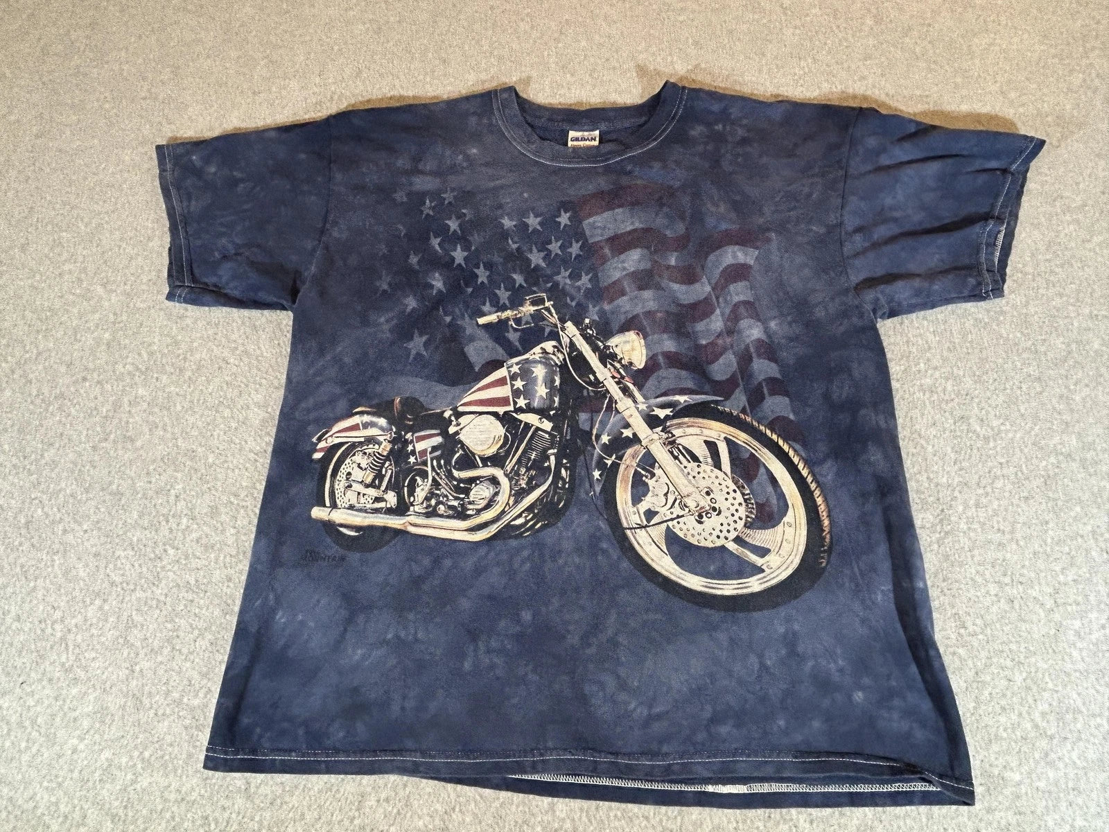 Motorcycle Shirt Mens XL Tie Dye Biker USA Patriotic American Flag Vintage Y2K Unisex T-shirt, Sweatshirt, Hoodie, Long Sleeve Tee - T-Shirt, Sweatshirt, Hoodie