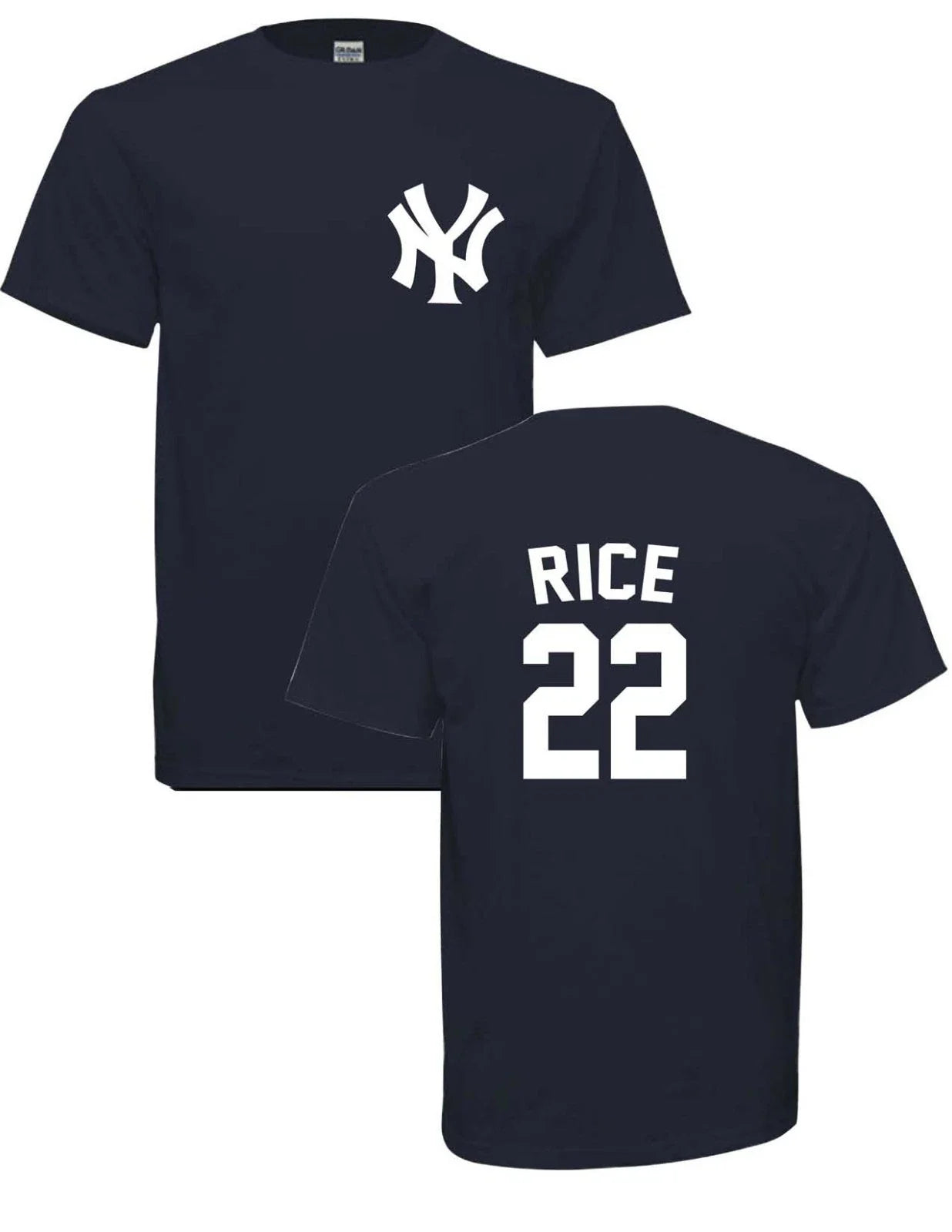ADULT Rice # 22  NEW YORK YANKEES T-SHIRT NAVY   FREE SHIPPING Unisex T-shirt, Sweatshirt, Hoodie, Long Sleeve Tee - T-Shirt, Sweatshirt, Hoodie