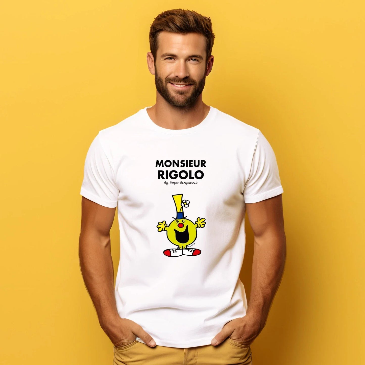 Men's Short Sleeve T-Shirt White, Monsieur Rigolo Unisex T-shirt, Sweatshirt, Hoodie, Long Sleeve Tee - T-Shirt, Sweatshirt, Hoodie