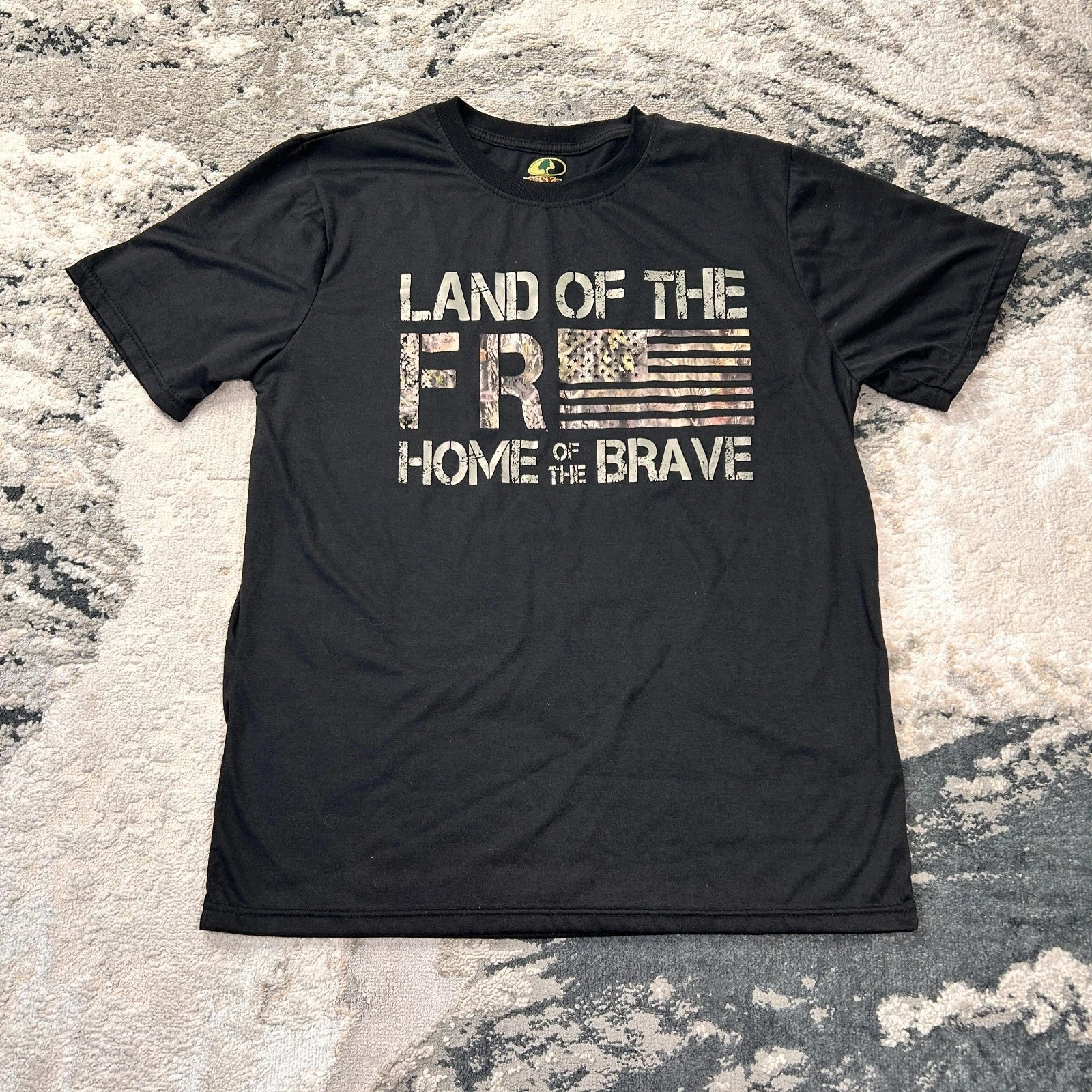 Mossyoak T Shirt Mens Medium Black Land Of The Free Home Of The Brave Y2K Unisex T-shirt, Sweatshirt, Hoodie, Long Sleeve Tee - T-Shirt, Sweatshirt, Hoodie