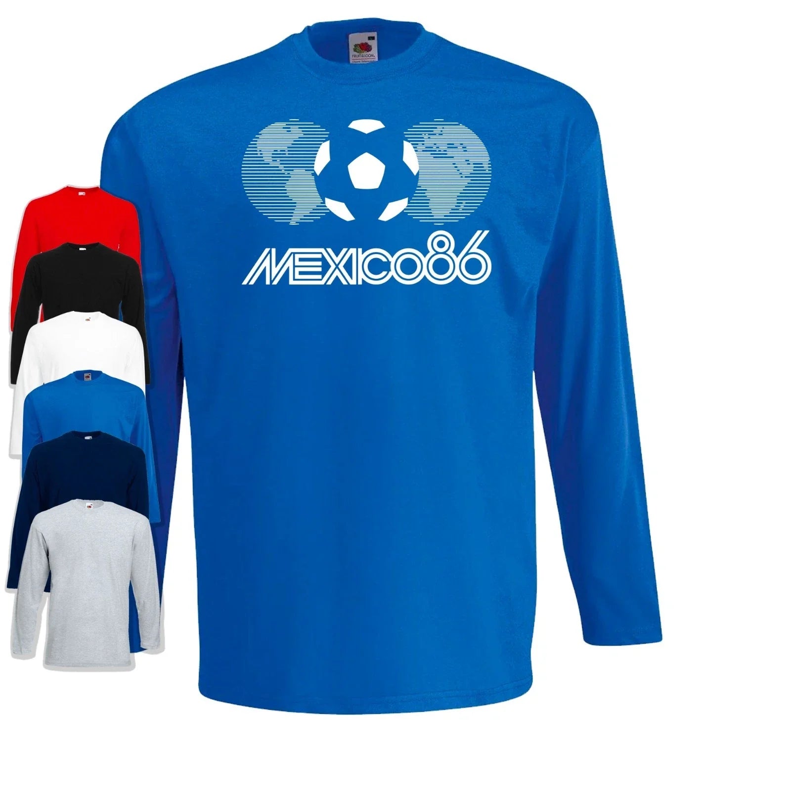 Mexico 86 Retro Long Sleeve T-Shirt | Football | World Soccer Sports Unisex T-shirt, Sweatshirt, Hoodie, Long Sleeve Tee - T-Shirt, Sweatshirt, Hoodie
