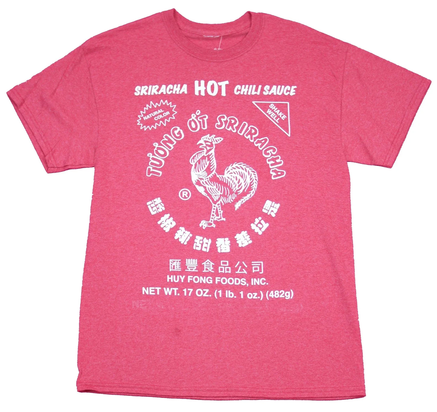 Sriracha Adult New T-Shirt - Hot Chili Sauce Classic Rooster White Print Logo Unisex T-shirt, Sweatshirt, Hoodie, Long Sleeve Tee - T-Shirt, Sweatshirt, Hoodie