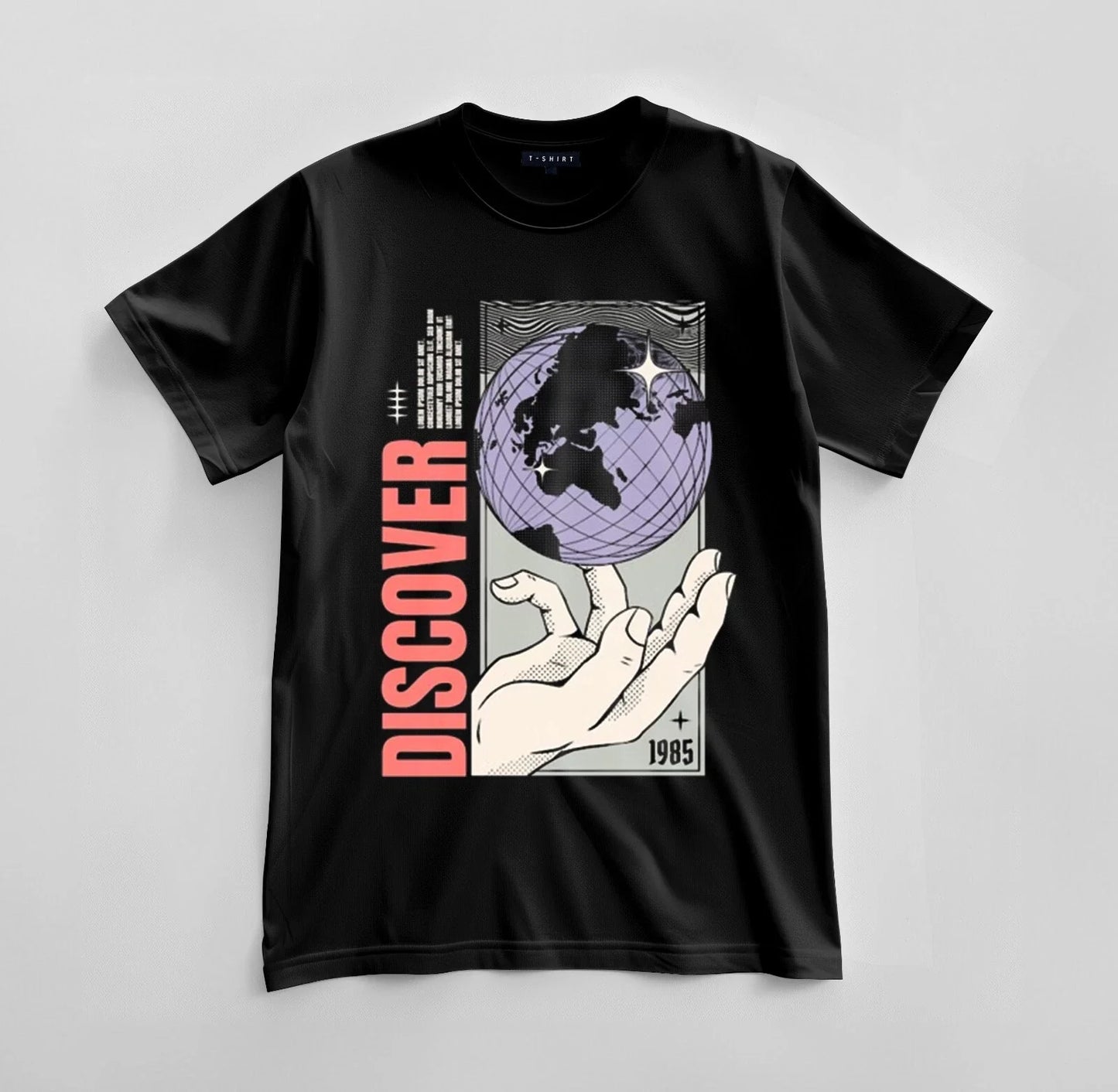 Custom Discover 1985 Graphic T-shirt Design Unisex Jersey Short Sleeve Tee Unisex T-shirt, Sweatshirt, Hoodie, Long Sleeve Tee - T-Shirt, Sweatshirt, Hoodie