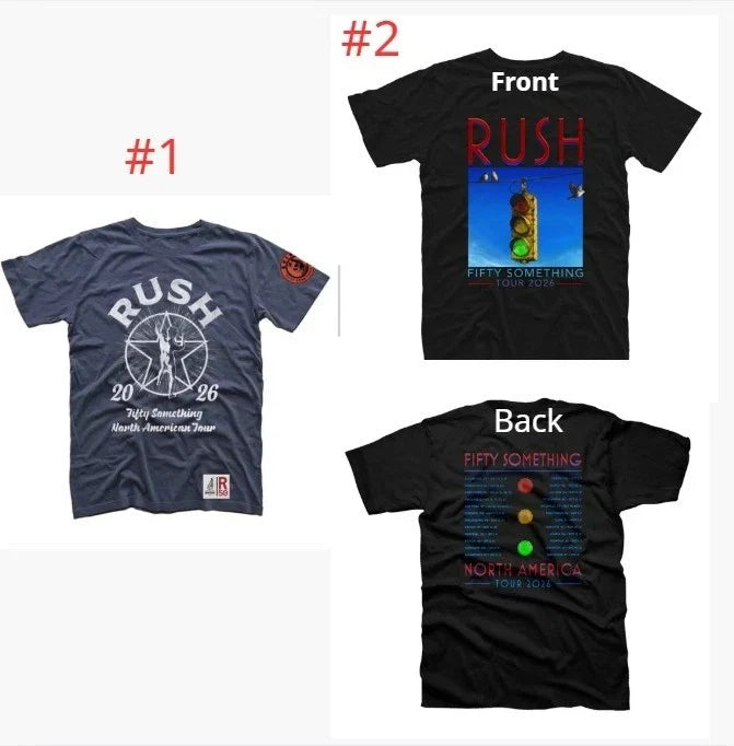 RUSH Band T Shirt Fifty Something North American Tour 2026 Reprint HOT Unisex T-shirt, Sweatshirt, Hoodie, Long Sleeve Tee - T-Shirt, Sweatshirt, Hoodie