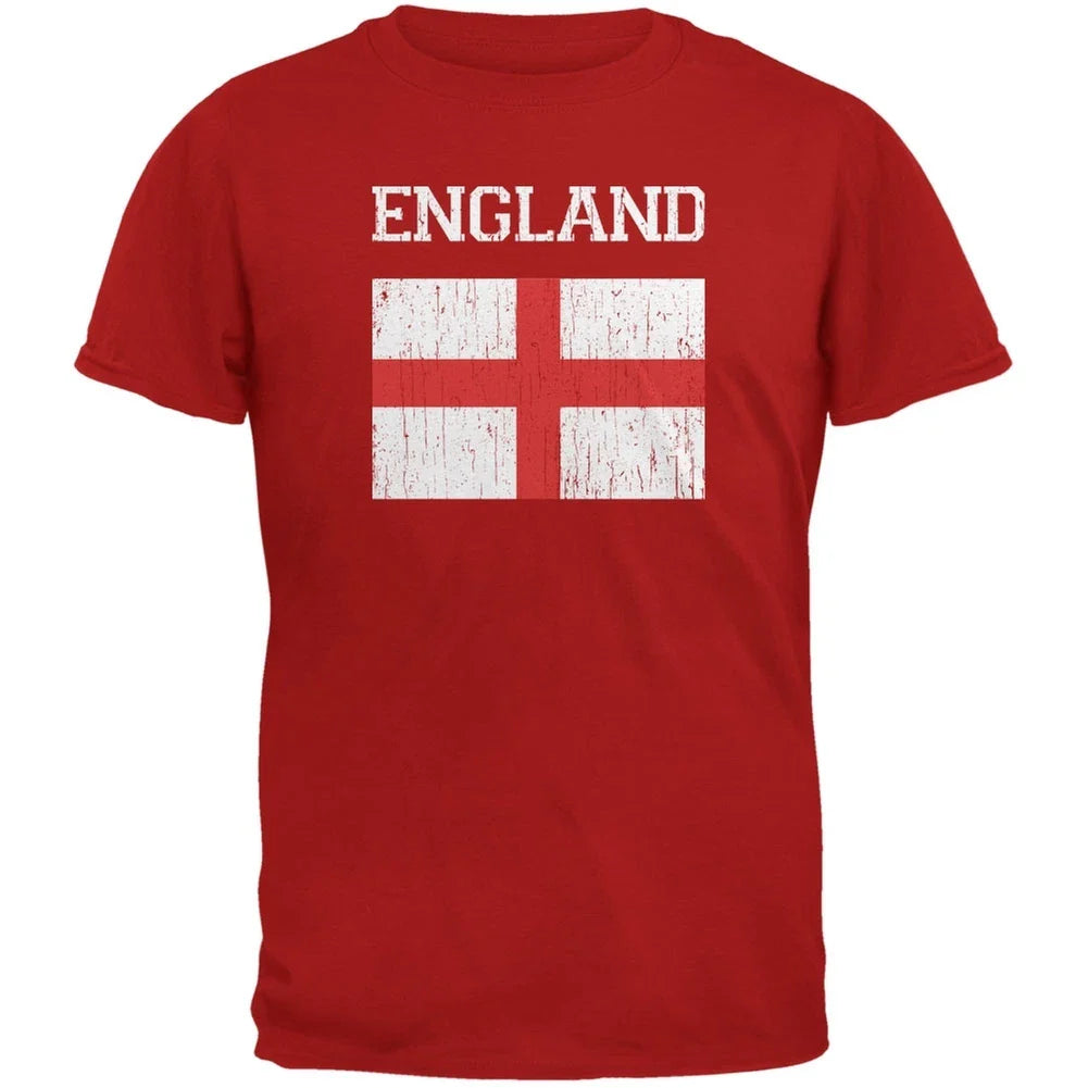 World Cup Distressed Flag England Red Adult T-Shirt Unisex T-shirt, Sweatshirt, Hoodie, Long Sleeve Tee - T-Shirt, Sweatshirt, Hoodie