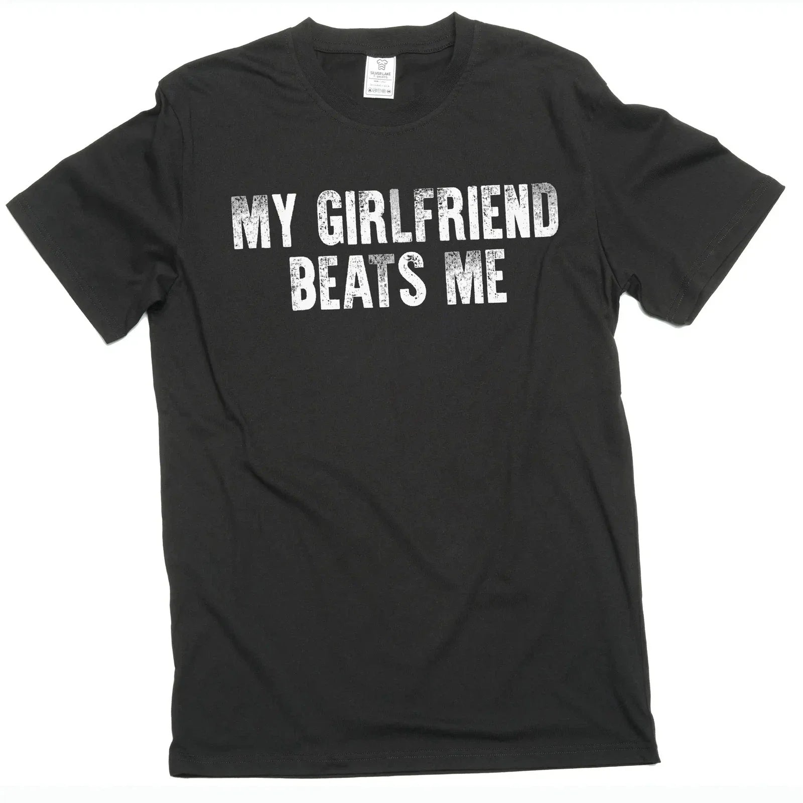 Men's Funny My Girlfriend beats me humorous T-shirt Valentine's day Tee Unisex T-shirt, Sweatshirt, Hoodie, Long Sleeve Tee - T-Shirt, Sweatshirt, Hoodie