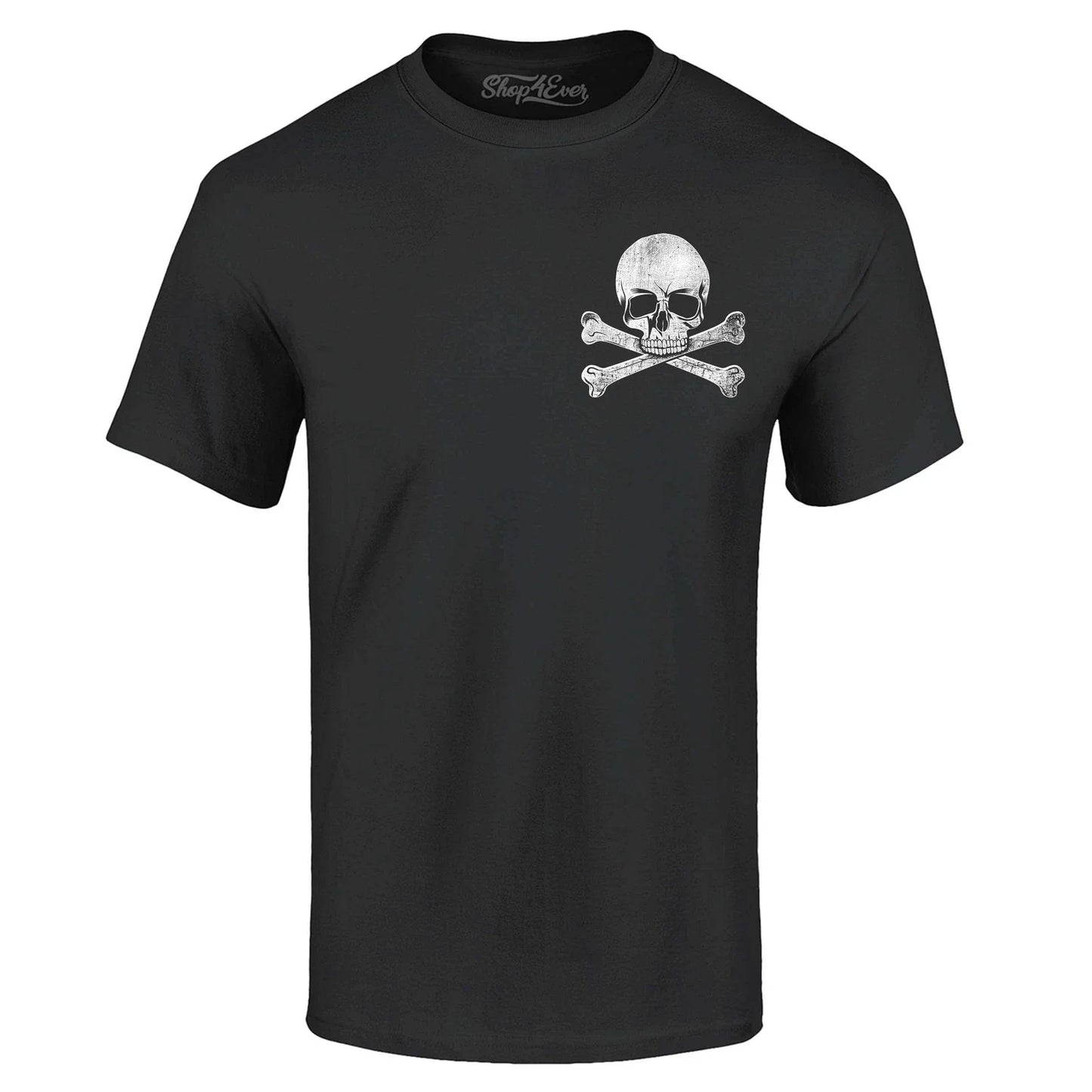 Distressed Skull and Crossbones Pocket Size T-shirt Novelty Shirt Unisex T-shirt, Sweatshirt, Hoodie, Long Sleeve Tee - T-Shirt, Sweatshirt, Hoodie