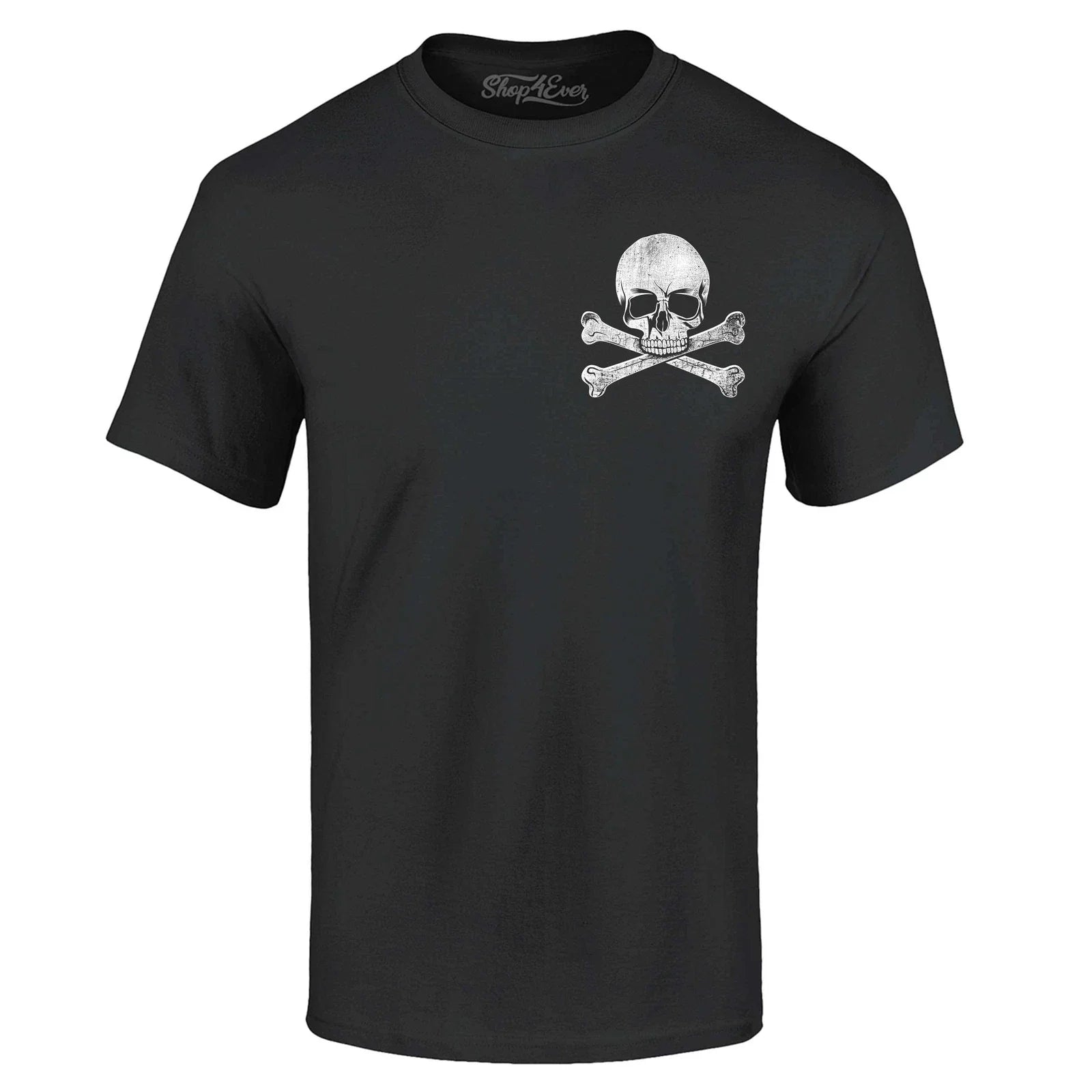 Distressed Skull and Crossbones Pocket Size T-shirt Novelty Shirt Unisex T-shirt, Sweatshirt, Hoodie, Long Sleeve Tee - T-Shirt, Sweatshirt, Hoodie
