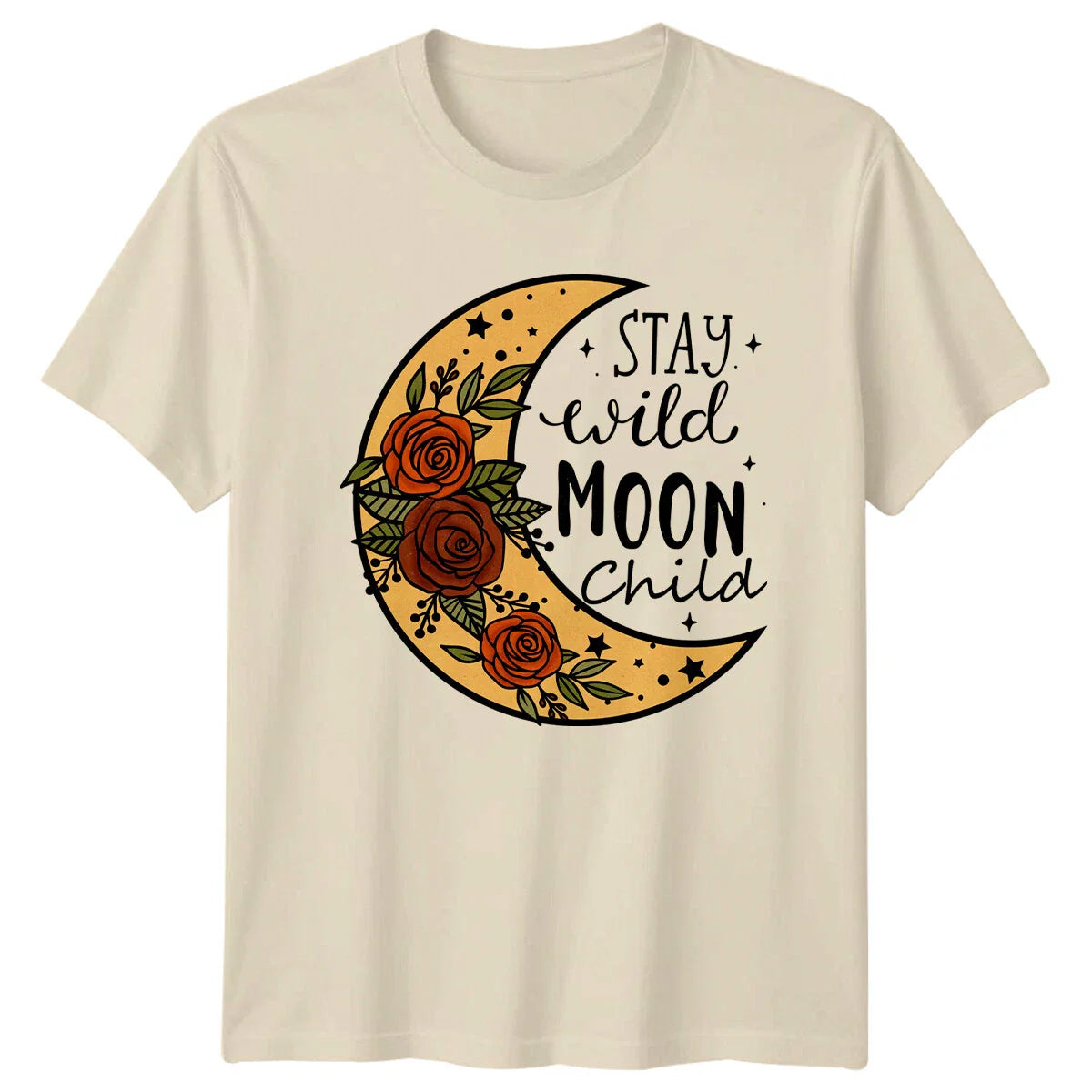 Stay Wild Moon Child Celestial T-Shirt Boho Crescent Moon Floral Tee Unisex T-shirt, Sweatshirt, Hoodie, Long Sleeve Tee - T-Shirt, Sweatshirt, Hoodie