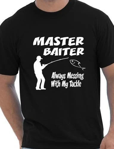Master Baiter Funny Fishing T shirt Rude Mens T Shirt Size S-XXL Unisex T-shirt, Sweatshirt, Hoodie, Long Sleeve Tee - T-Shirt, Sweatshirt, Hoodie