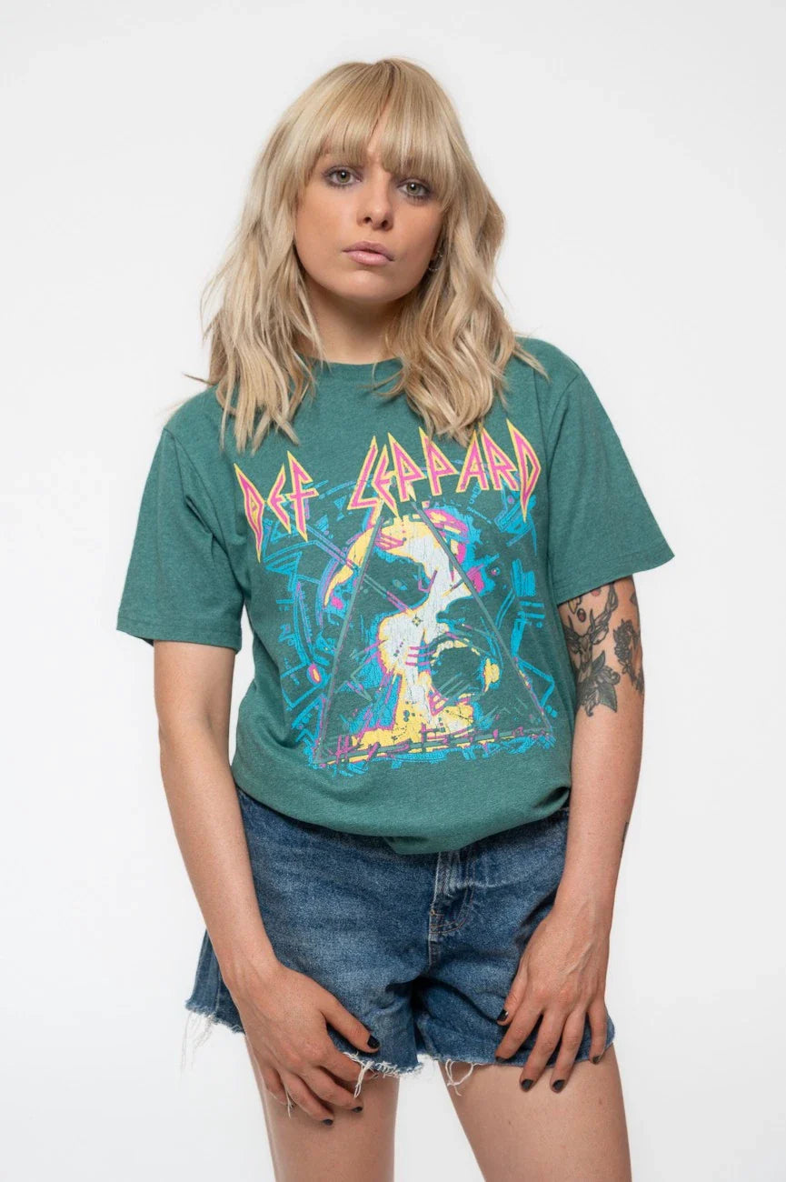 Def Leppard T Shirt Hysteria Album Art Band Logo new Official Unisex Green Unisex T-shirt, Sweatshirt, Hoodie, Long Sleeve Tee - T-Shirt, Sweatshirt, Hoodie