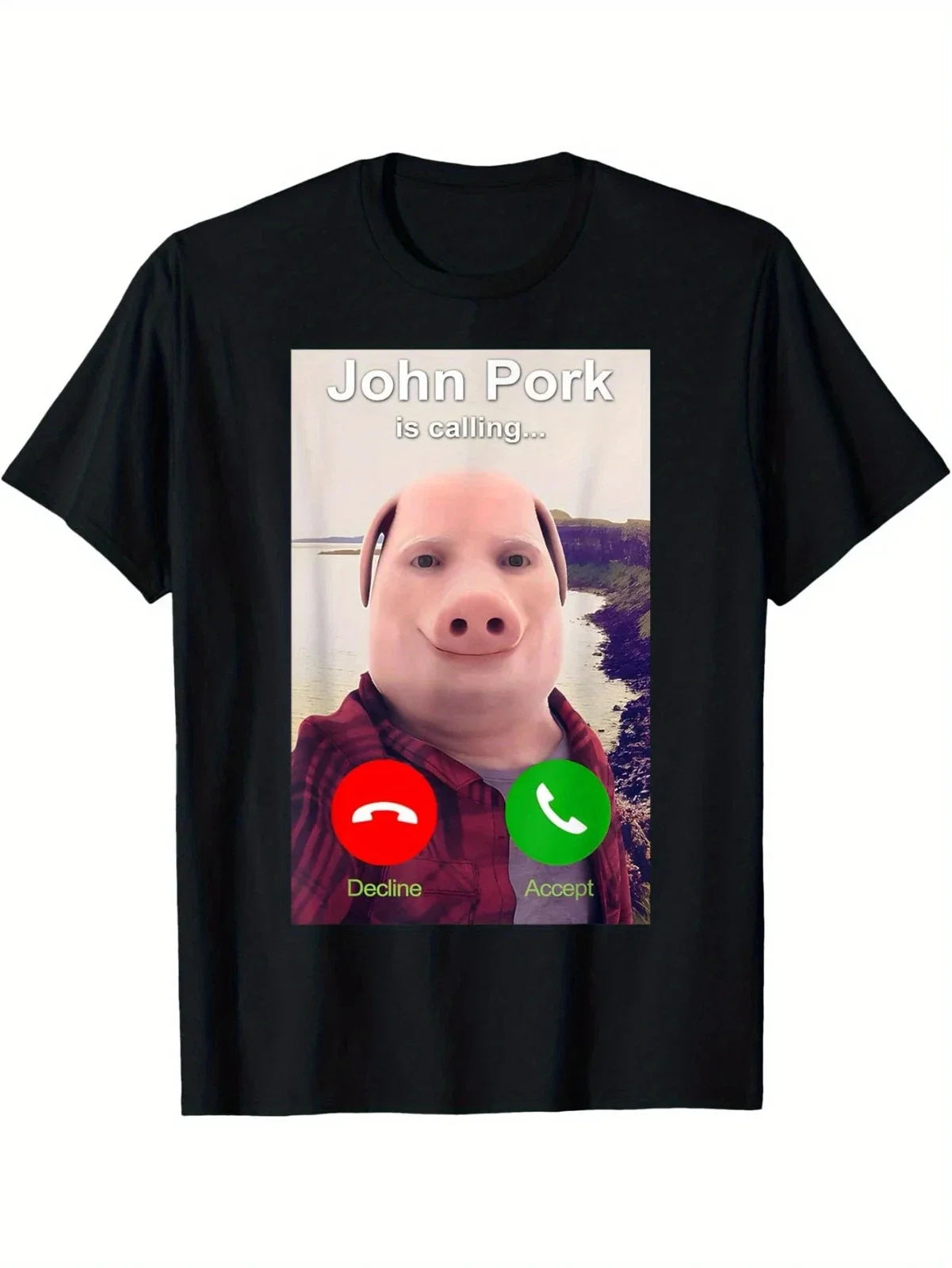 Funny John Pork Is Calling Meme Print T Shirts Men Women Humour Short Sleeve Unisex T-shirt, Sweatshirt, Hoodie, Long Sleeve Tee - T-Shirt, Sweatshirt, Hoodie