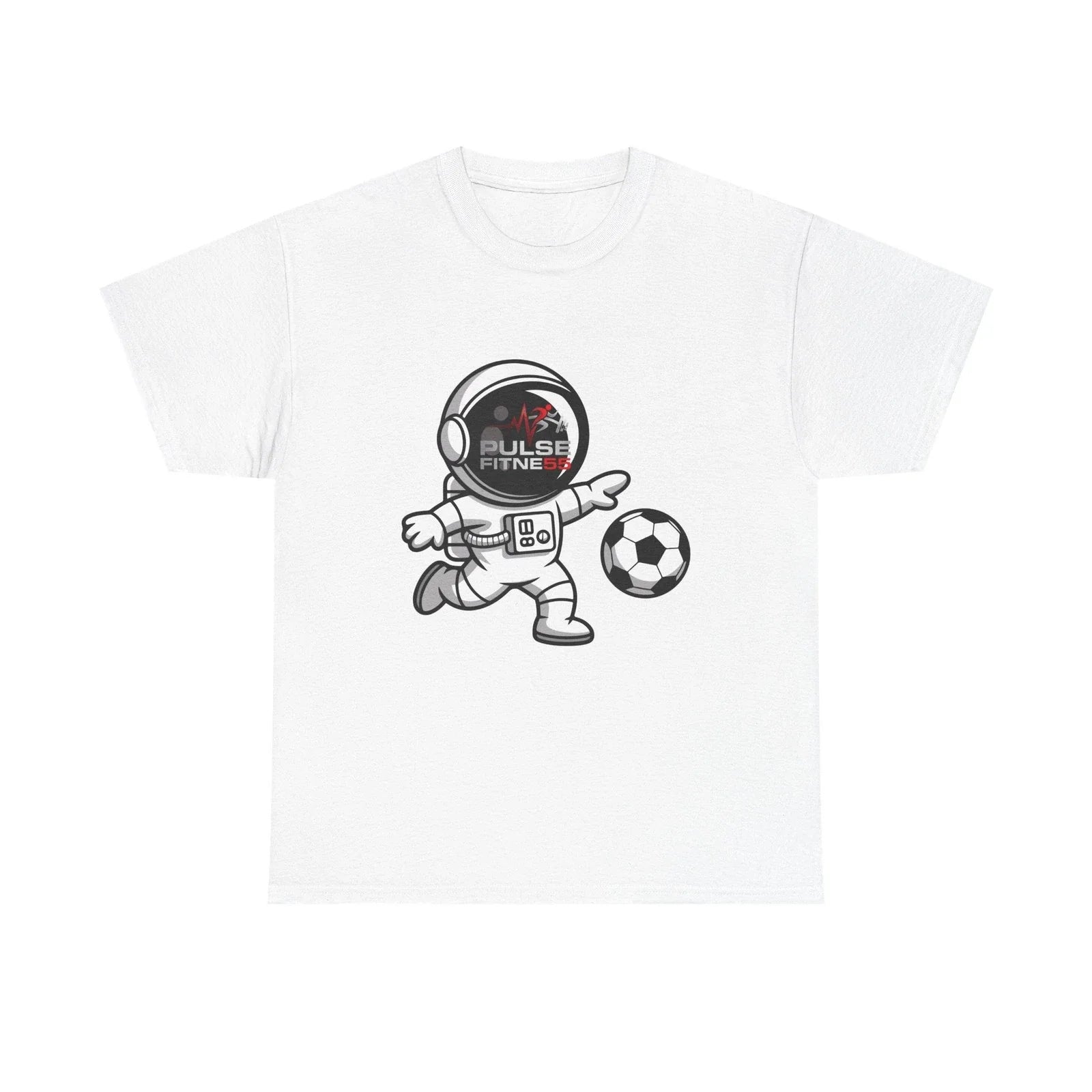 Pulse Fitne55 graphic heavy Cotton Tee - astronaut soccer Unisex T-shirt, Sweatshirt, Hoodie, Long Sleeve Tee - T-Shirt, Sweatshirt, Hoodie