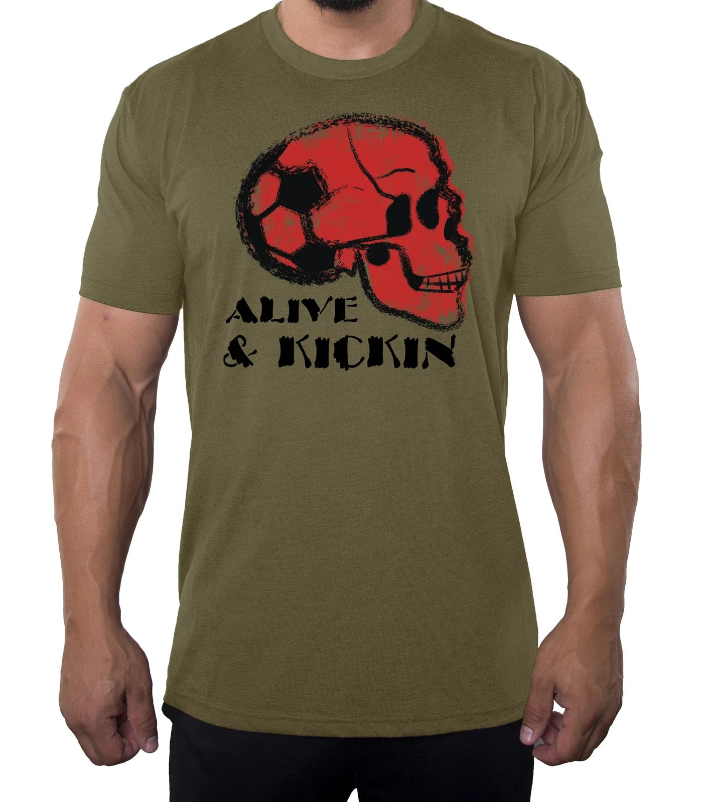 Soccer Skull Alive & Kickin Graphic Soccer Tee, Men's Soccer Shirts Unisex T-shirt, Sweatshirt, Hoodie, Long Sleeve Tee - T-Shirt, Sweatshirt, Hoodie