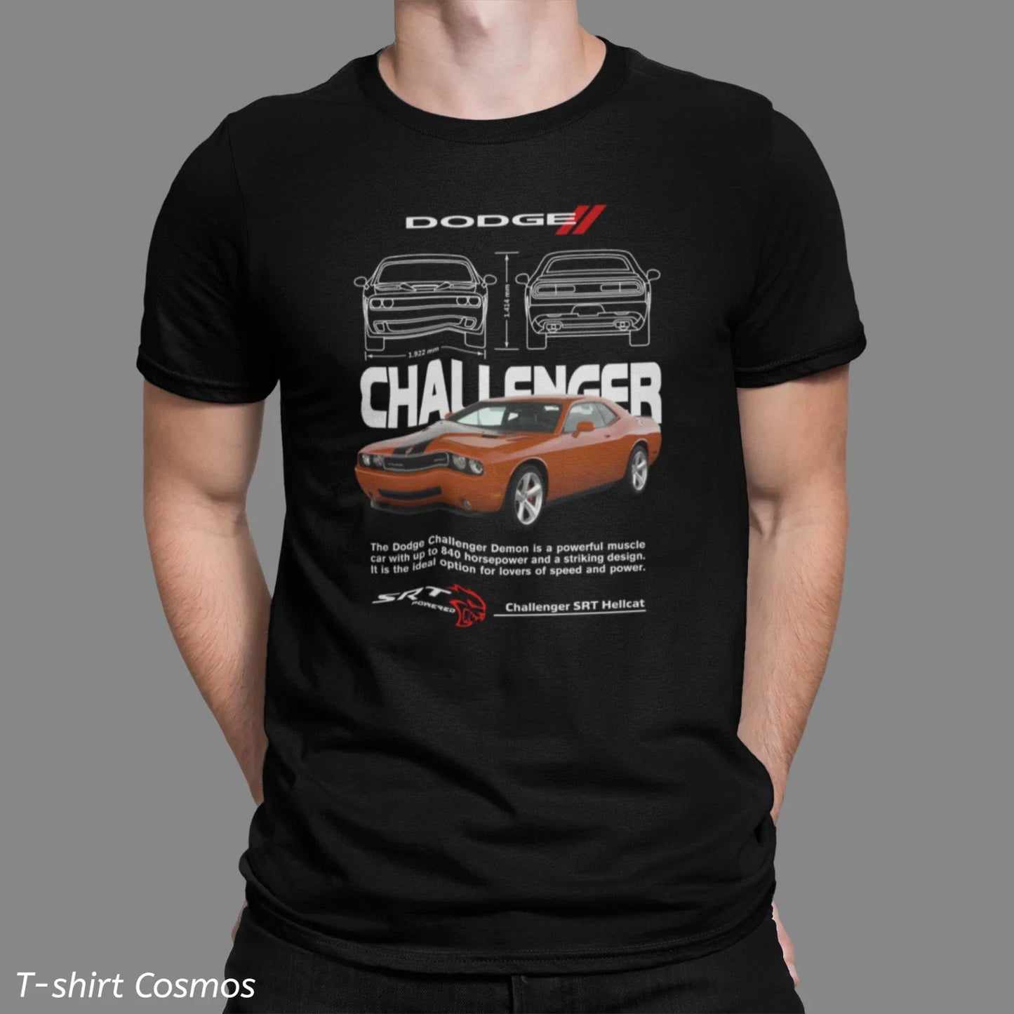 Retro Dodge Challenger Car T-shirt, classic car, Dads gift, old school Unisex T-shirt, Sweatshirt, Hoodie, Long Sleeve Tee - T-Shirt, Sweatshirt, Hoodie