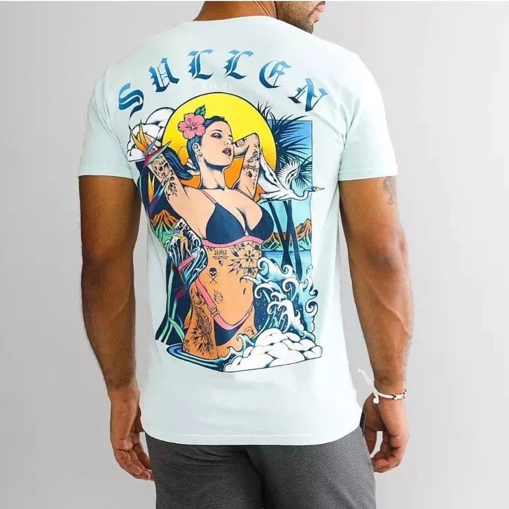 Sullen Art Collective Island Escape T-shirt in Plume, Medium, Unisex T-shirt, Sweatshirt, Hoodie, Long Sleeve Tee - T-Shirt, Sweatshirt, Hoodie