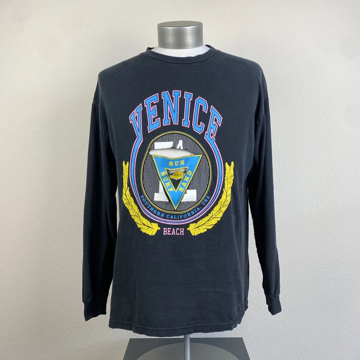 90s/Y2K Venice Beach Distressed Black Long Sleeve XL Unisex T-shirt, Sweatshirt, Hoodie, Long Sleeve Tee - T-Shirt, Sweatshirt, Hoodie