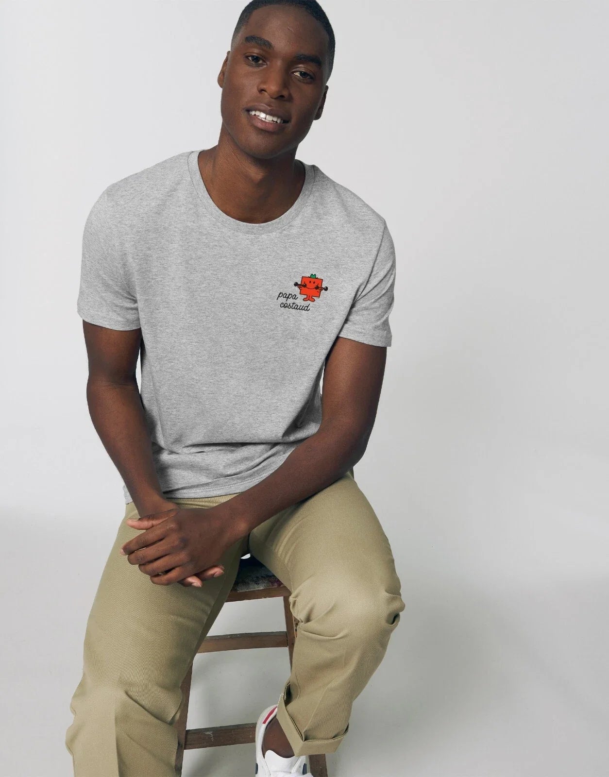 T-Shirt Man short Sleeve Gray, Papa Tall Heart Unisex T-shirt, Sweatshirt, Hoodie, Long Sleeve Tee - T-Shirt, Sweatshirt, Hoodie