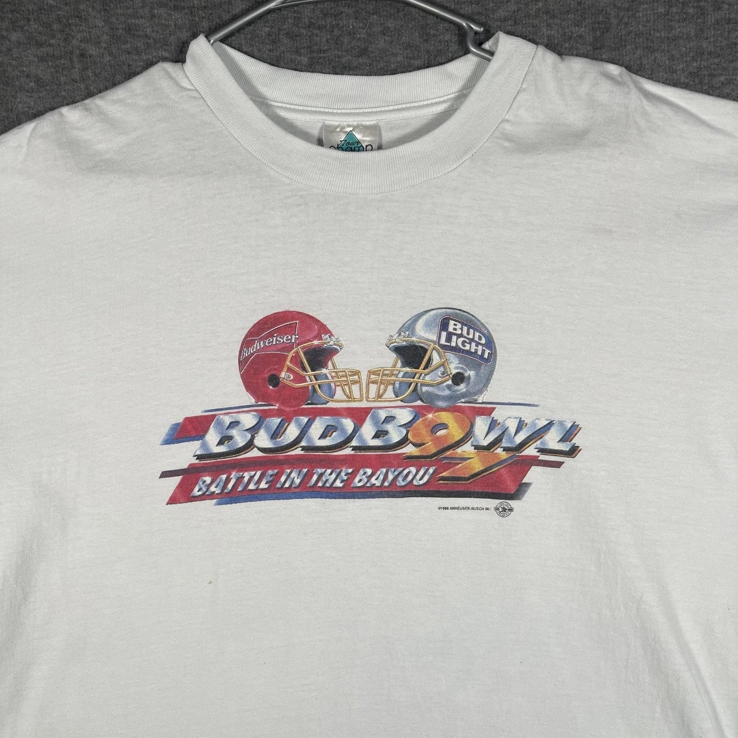 Vintage Tour Champ Shirt Mens XL White Bud Bowl Budweiser Football Promo Tee Unisex T-shirt, Sweatshirt, Hoodie, Long Sleeve Tee - T-Shirt, Sweatshirt, Hoodie