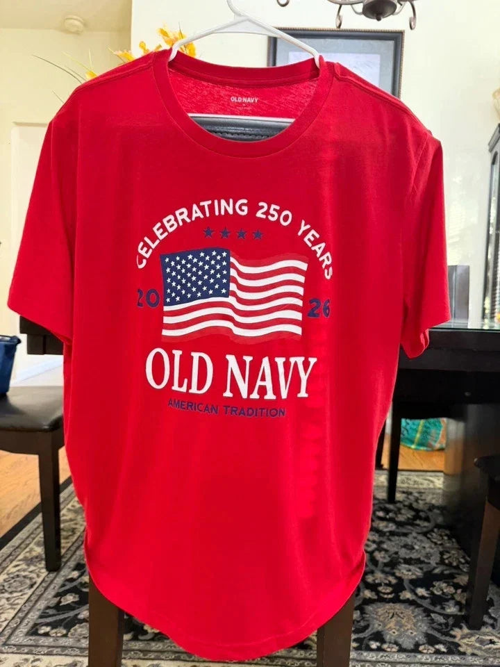 2026 Men OLD NAVY Flag 4th of July T Shirt Unisex T-shirt, Sweatshirt, Hoodie, Long Sleeve Tee - T-Shirt, Sweatshirt, Hoodie