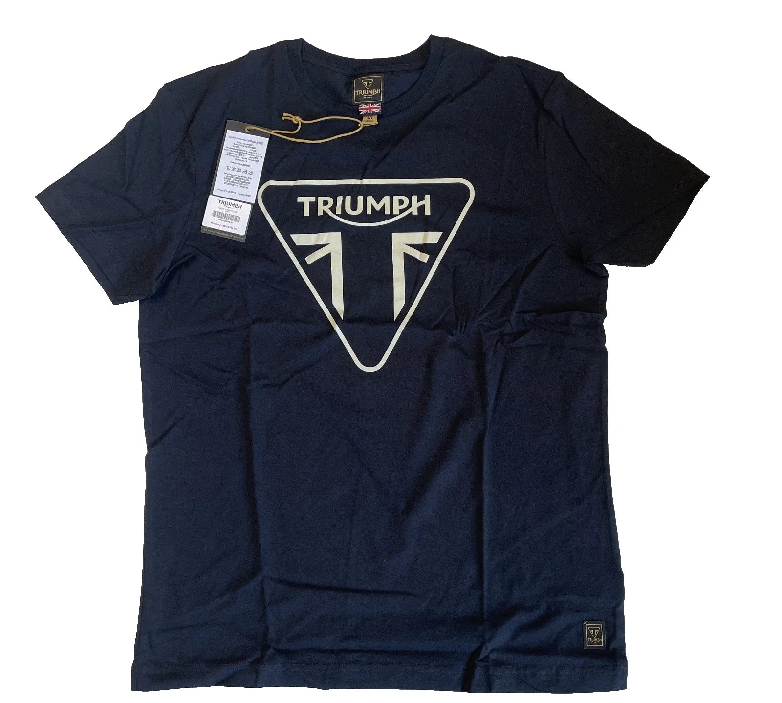 Triumph T-Shirt Mens Medium Helston Jet Black Graphic Logo Cotton Short Sleeve Unisex T-shirt, Sweatshirt, Hoodie, Long Sleeve Tee - T-Shirt, Sweatshirt, Hoodie