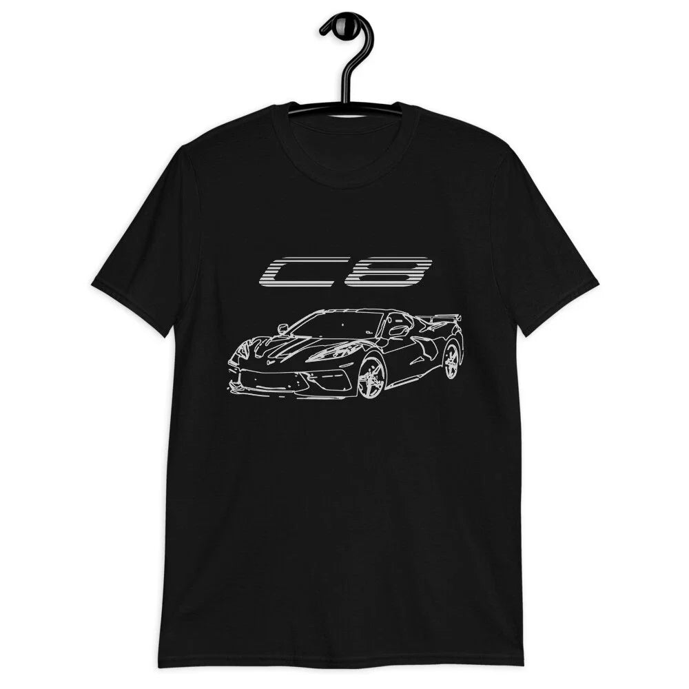 2022 2023 vette C8 Outline Sketch Art Gift Short-Sleeve Unisex T-Shirt Unisex T-shirt, Sweatshirt, Hoodie, Long Sleeve Tee - T-Shirt, Sweatshirt, Hoodie