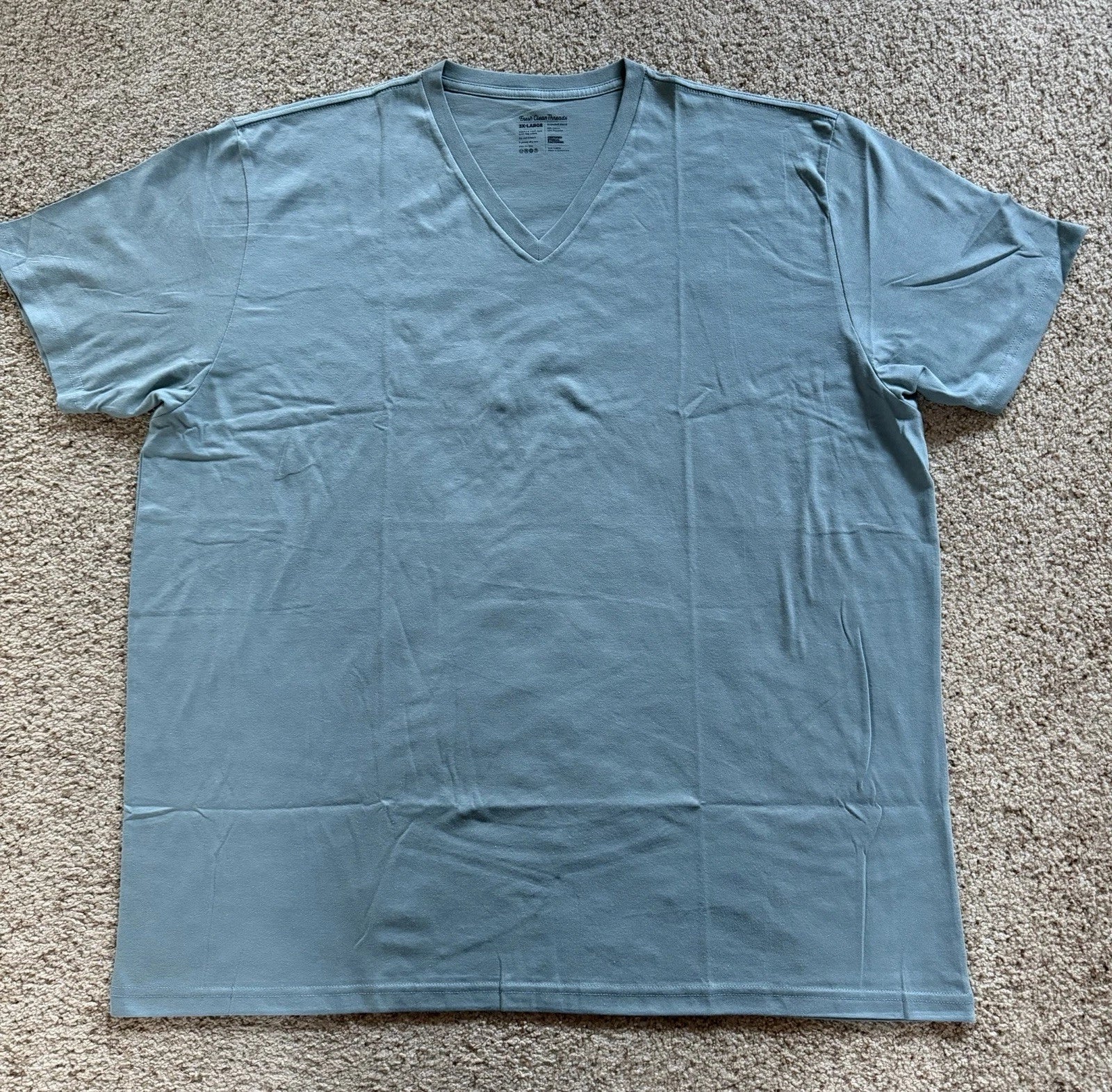 New Fresh Clean Threads Men's T -shirt V-neck, 3XB, Harbor Mist Unisex T-shirt, Sweatshirt, Hoodie, Long Sleeve Tee - T-Shirt, Sweatshirt, Hoodie