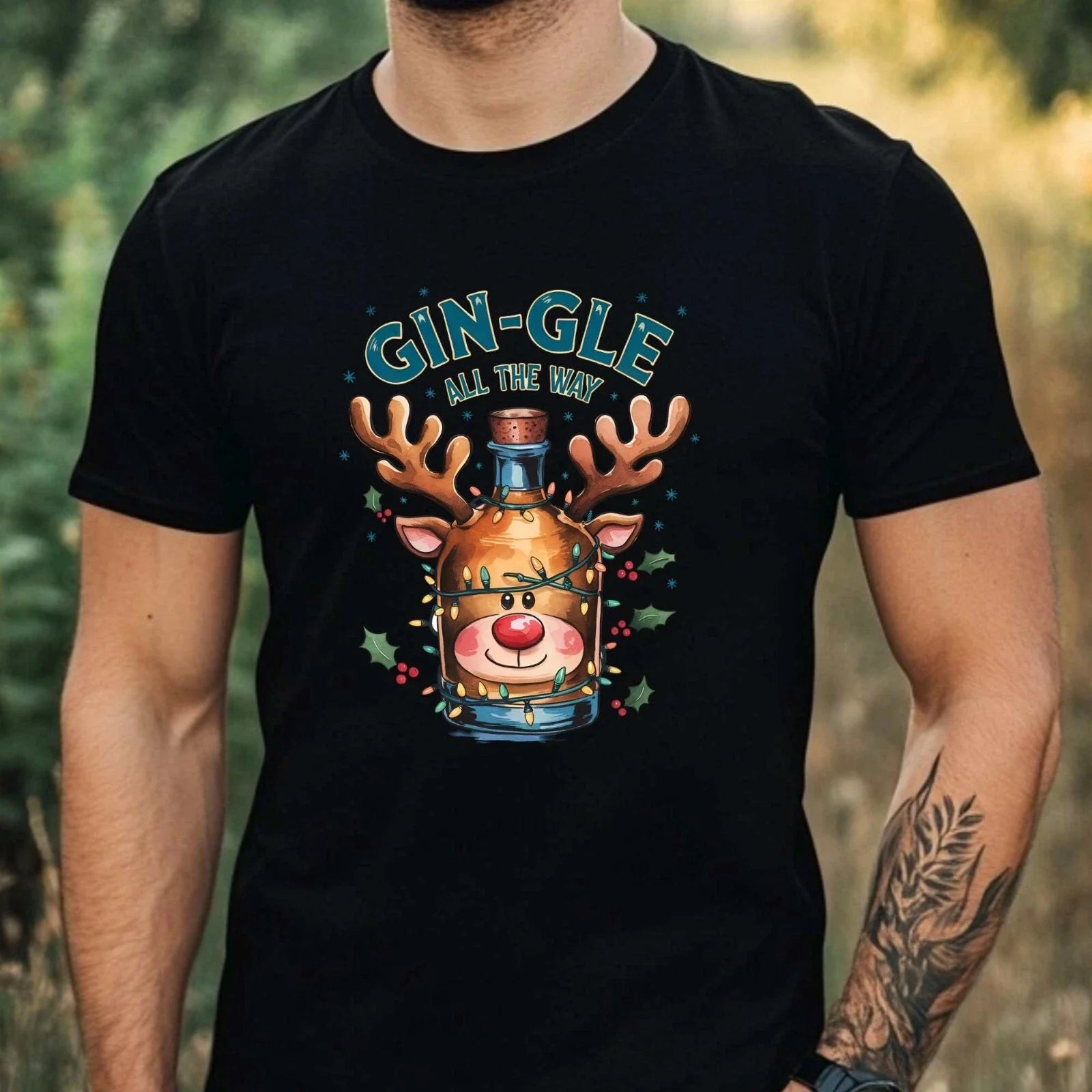 Mens Funny Christmas Alcohol Print Cotton T-Shirt Size XS to 5XL Unisex T-shirt, Sweatshirt, Hoodie, Long Sleeve Tee - T-Shirt, Sweatshirt, Hoodie